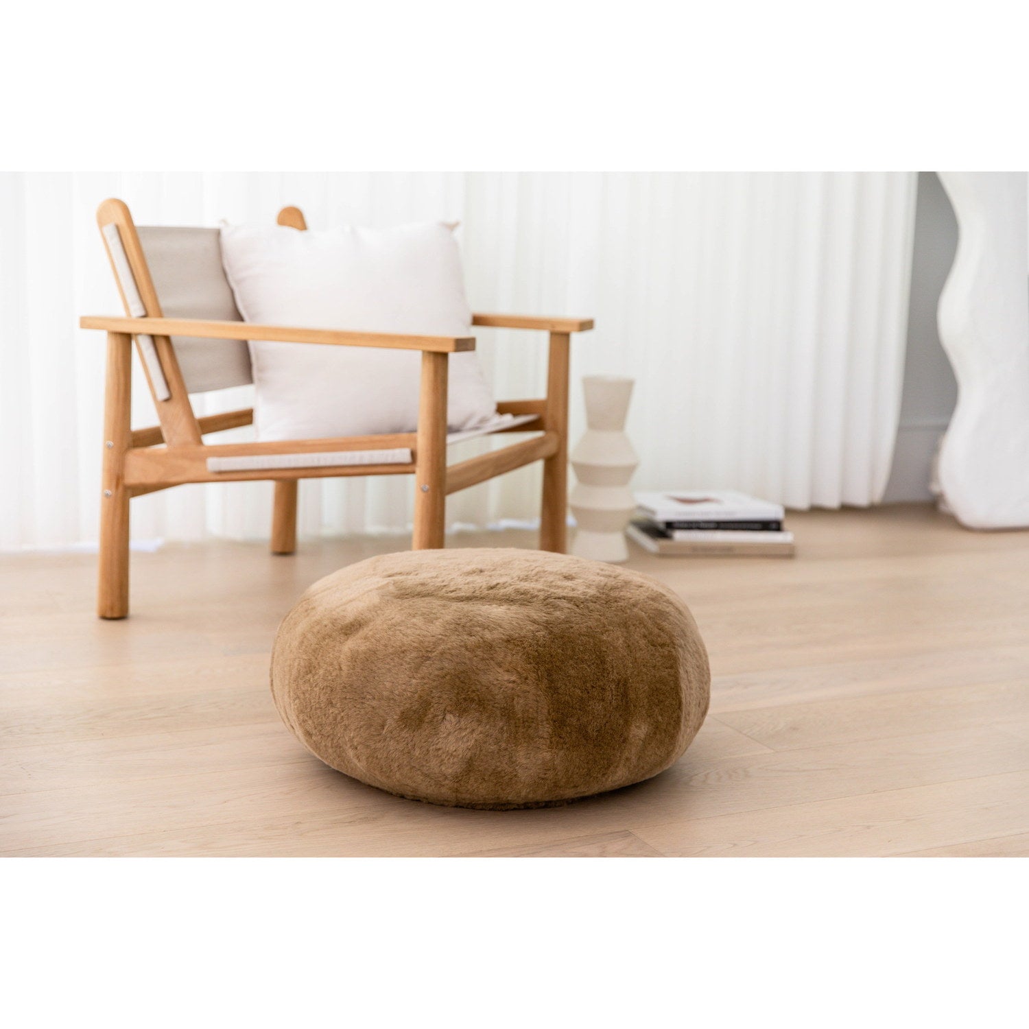 Furniture Ottoman Shearling 28x60cm Butterscotch 2