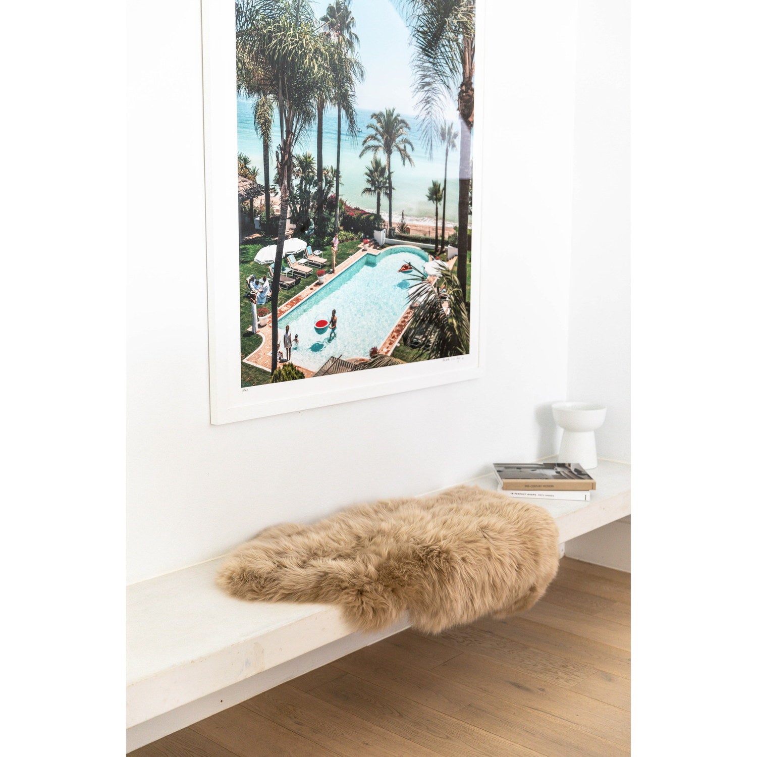Long Wool Sheepskin Rug Single Taupe 2