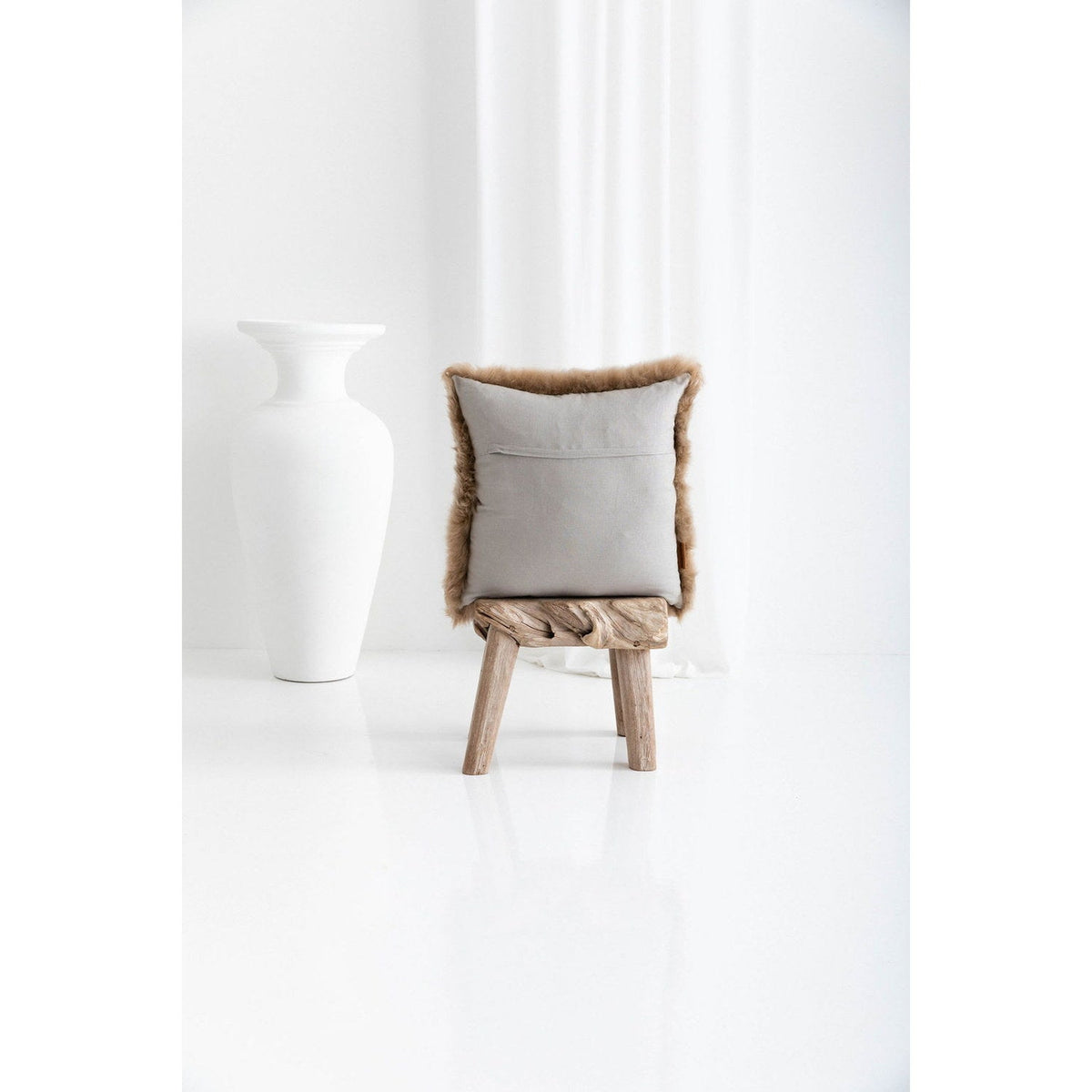Longwool Sheepskin Cushion Butterscotch 3