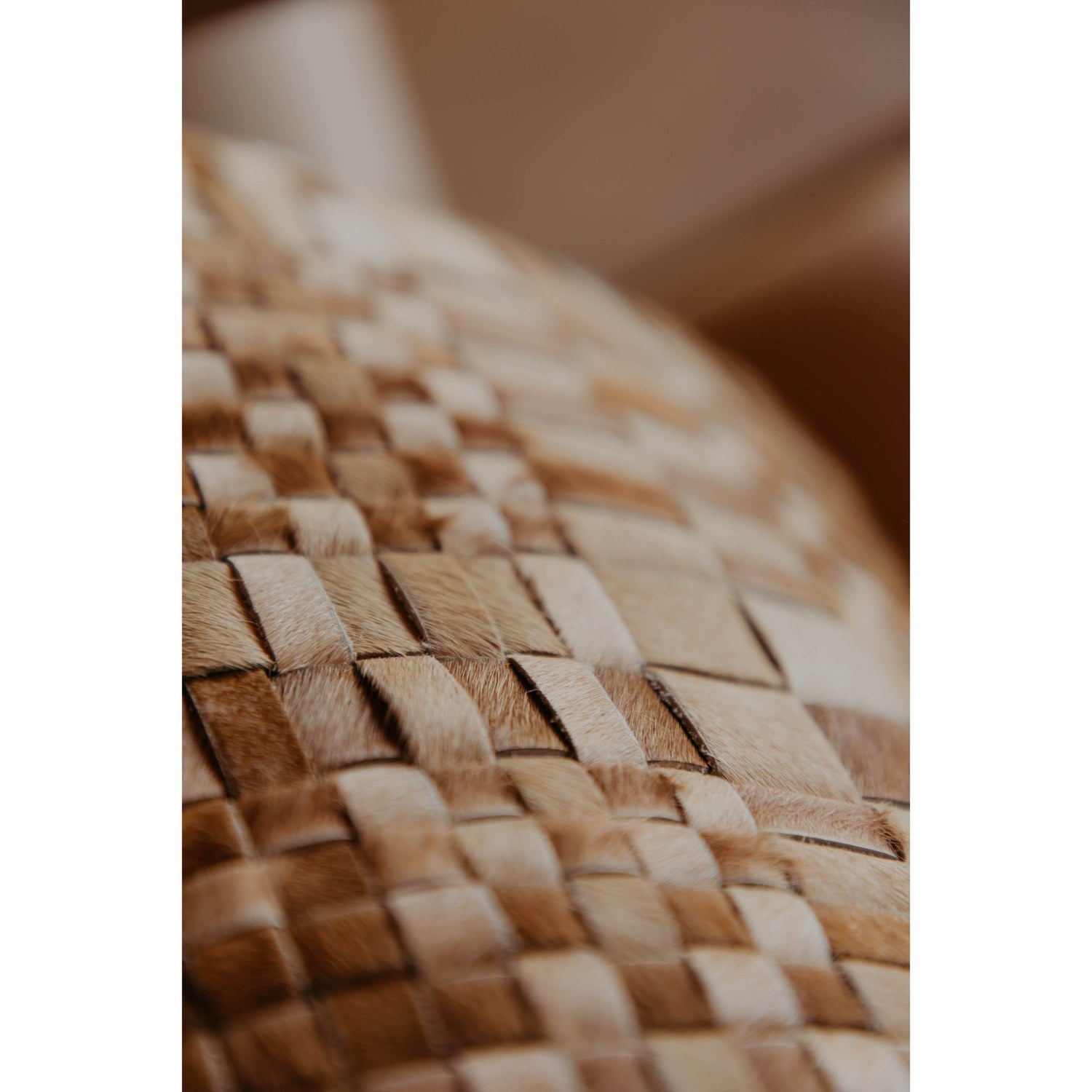 Cowhide Cushion Tweed Brown 3