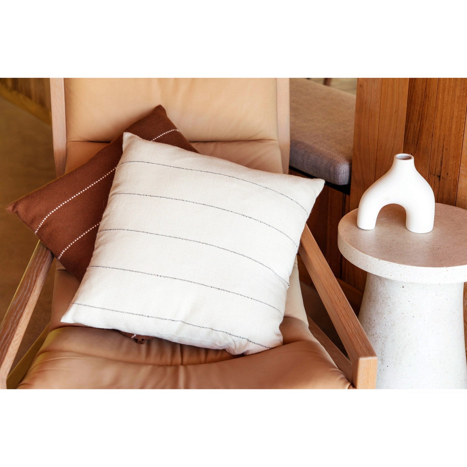 100% Handwoven Baby Alpaca Pillow Harrison White 2