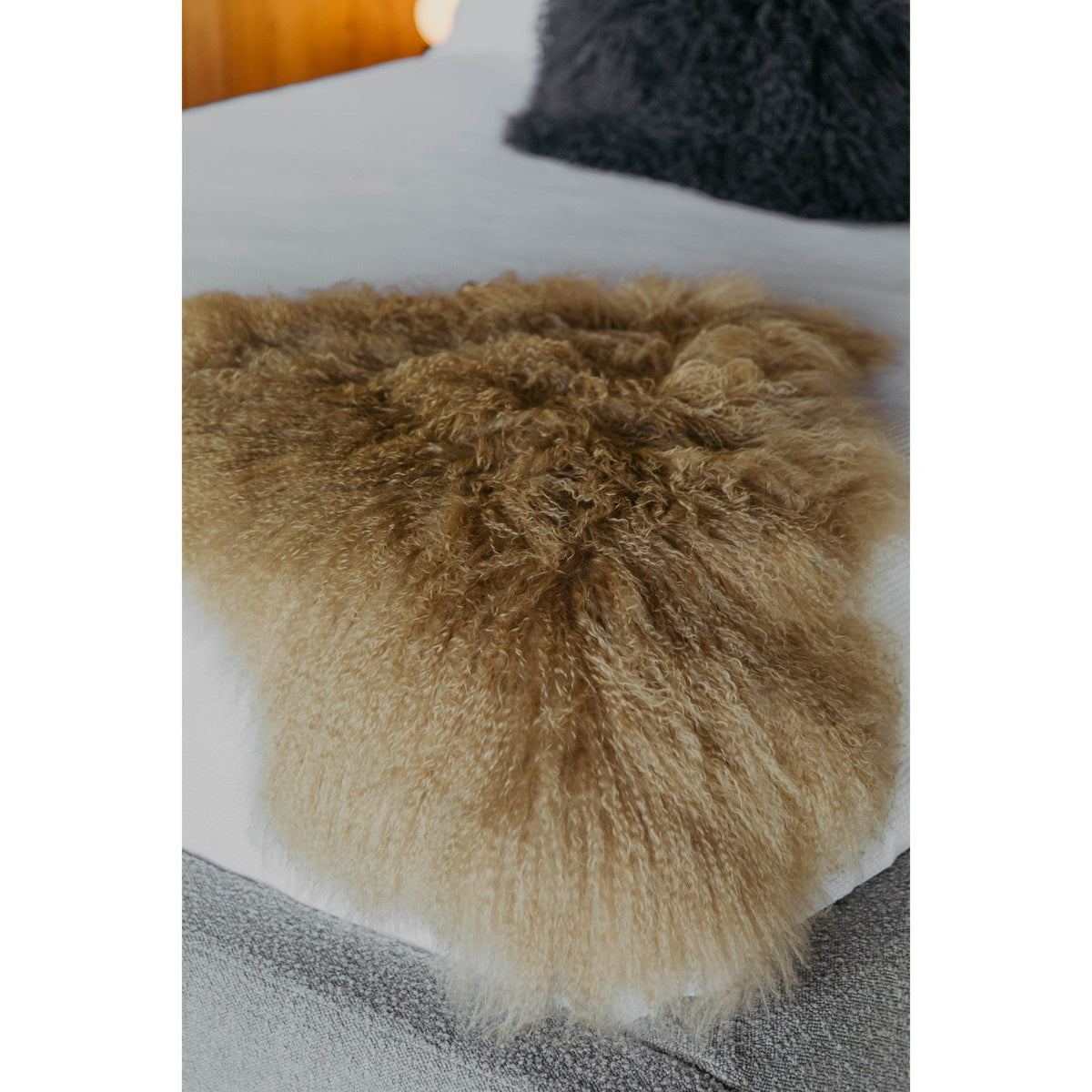Tibetan Long Wool Sheepskin Single Pelt Cashew 2