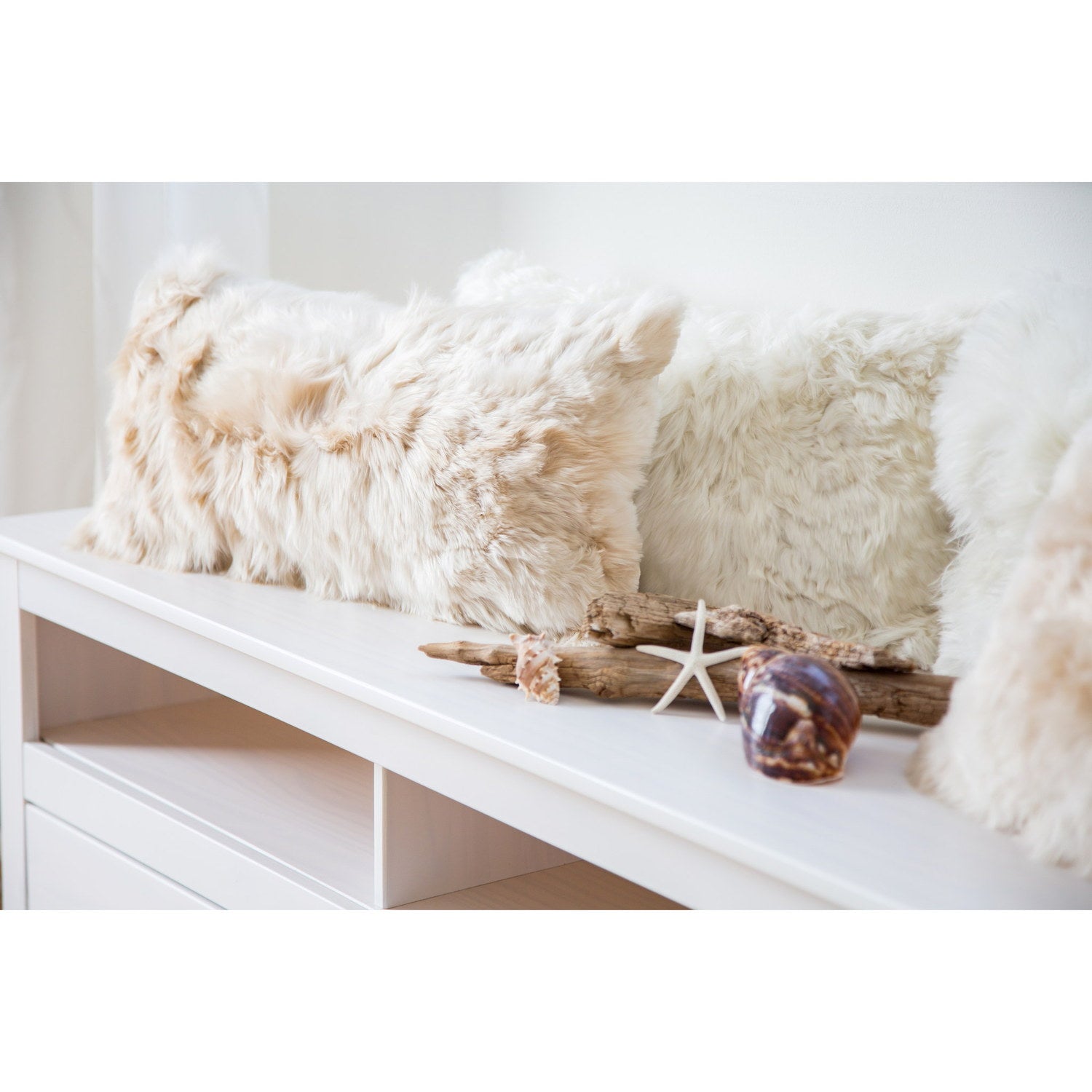 Alpaca Suri Cushion White 2