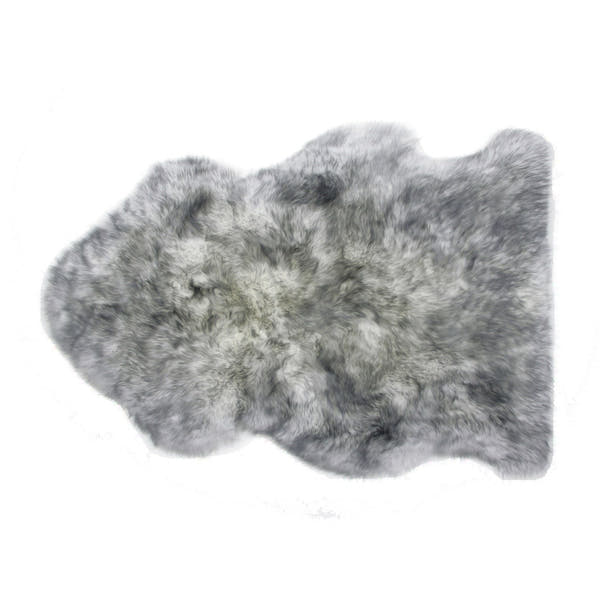 Long Wool Sheepskin Rug Single Grey Mist #_shape=Rectangle