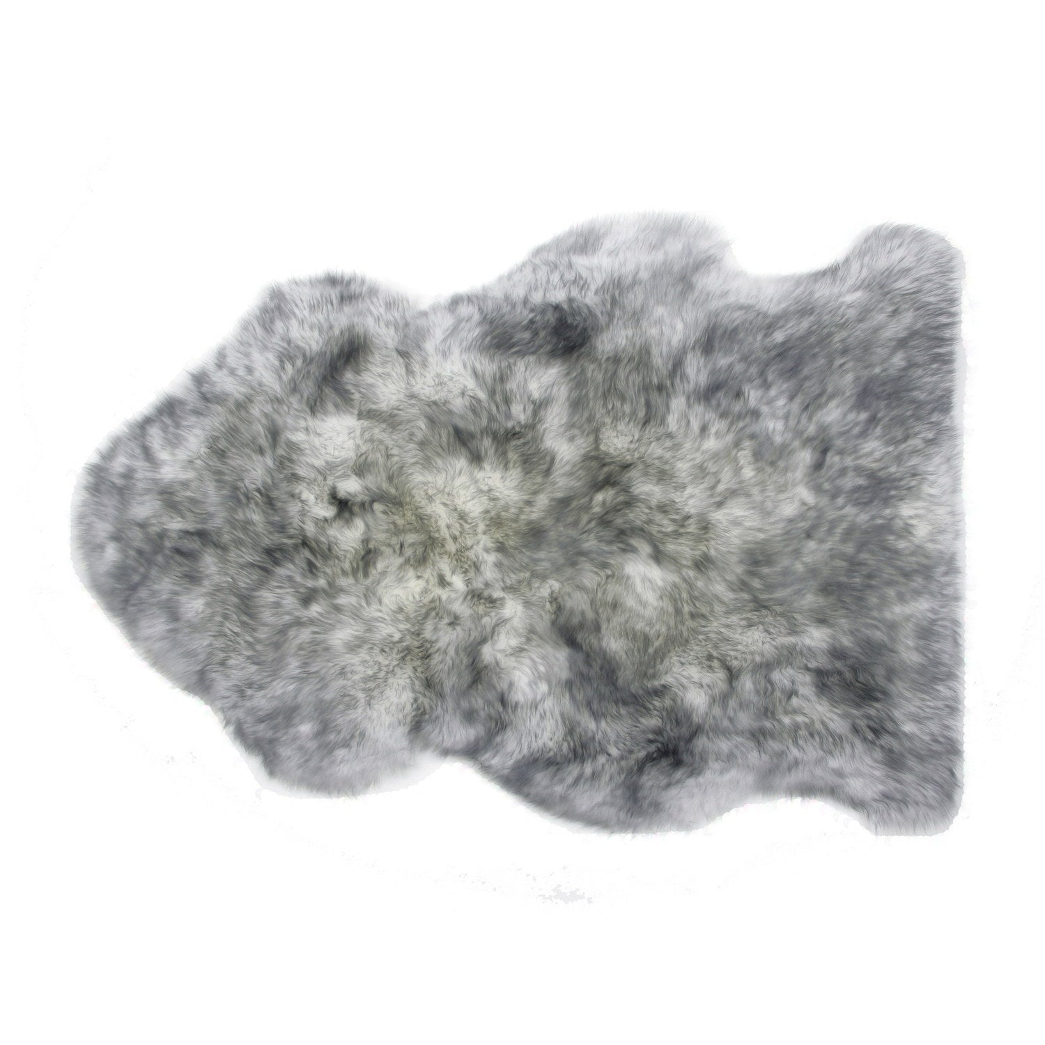 Long Wool Sheepskin Rug Single Grey Mist #_shape=Rectangle