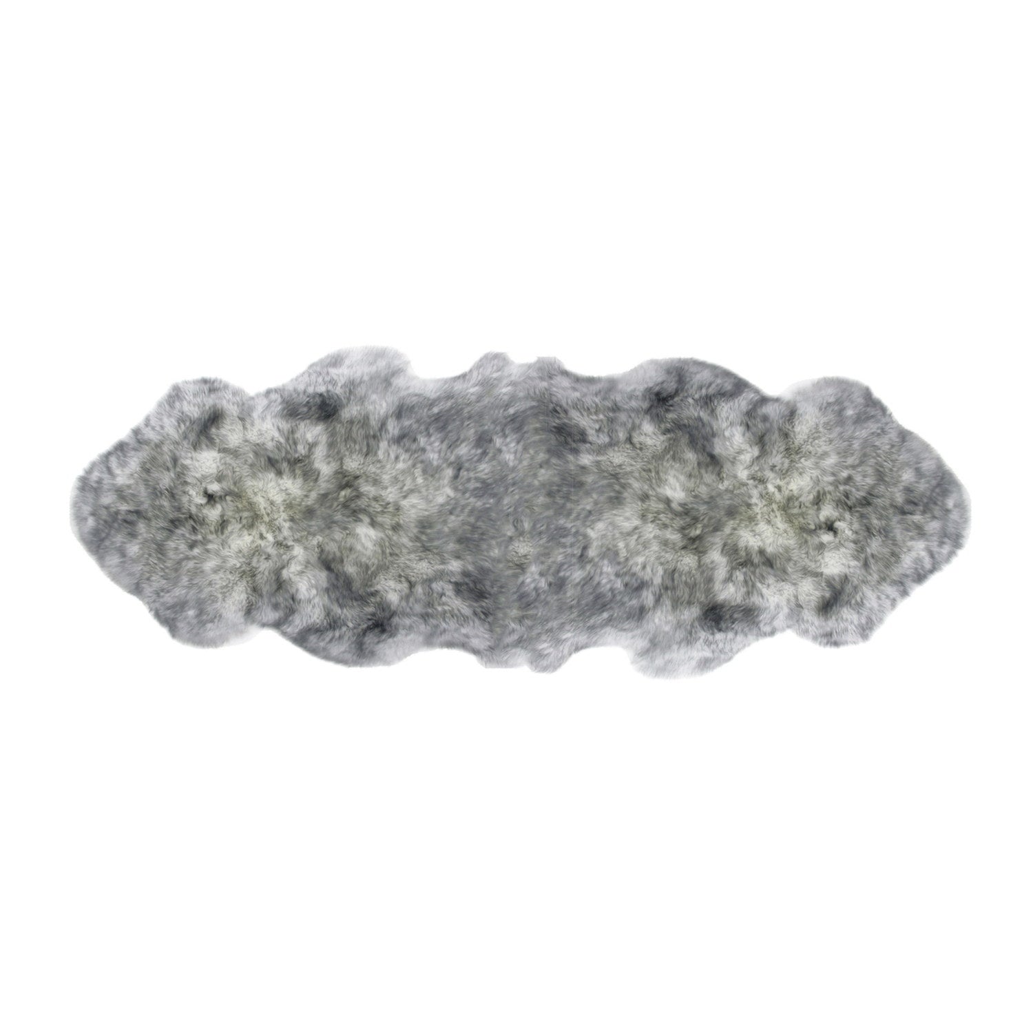 Long Wool Sheepskin Rug Double Grey Mist #_shape=Rectangle