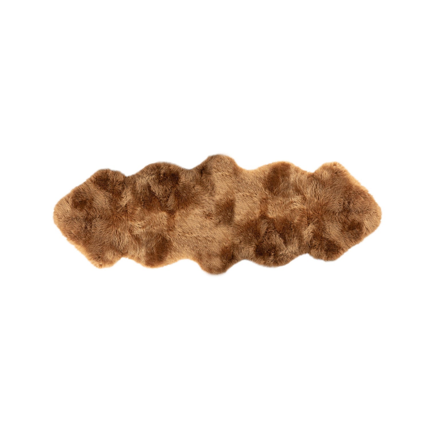 Long Wool Sheepskin Rug Double Granola #_shape=Rectangle