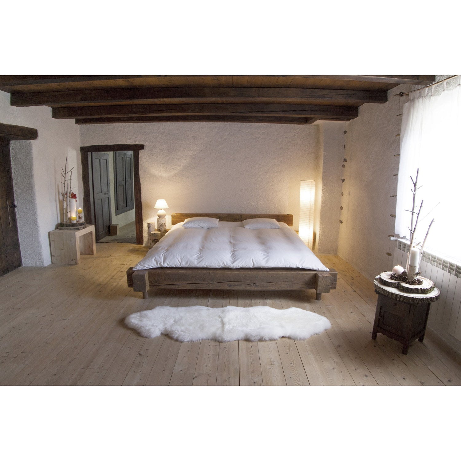 Long Wool Sheepskin Rug Double Ivory 2