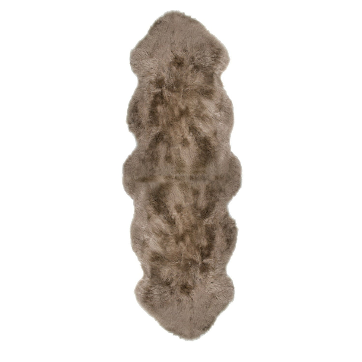 Long Wool Sheepskin Rug Double Taupe #_shape=Rectangle