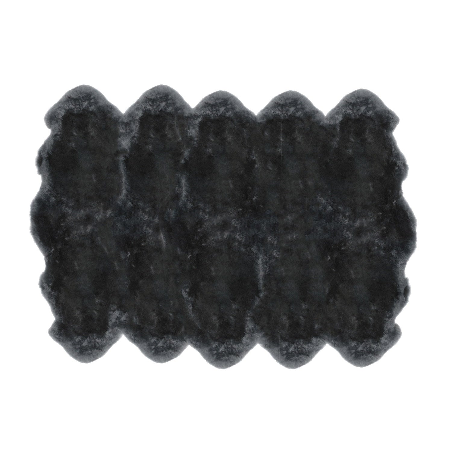Long Wool Sheepskin Rug Decto Steel #_shape=Rectangle
