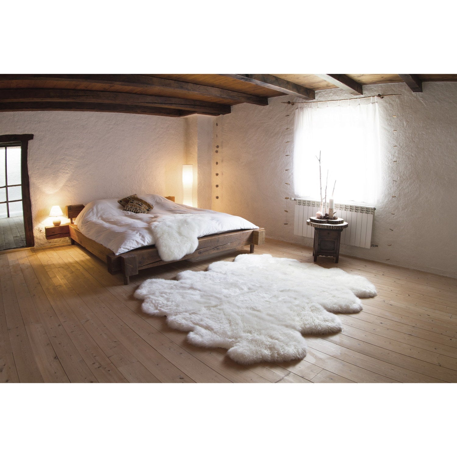 Long Wool Sheepskin Rug Octo Ivory 2