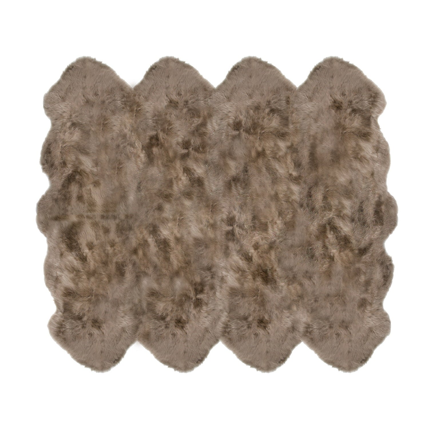 Long Wool Sheepskin Rug Octo Taupe #_shape=Rectangle