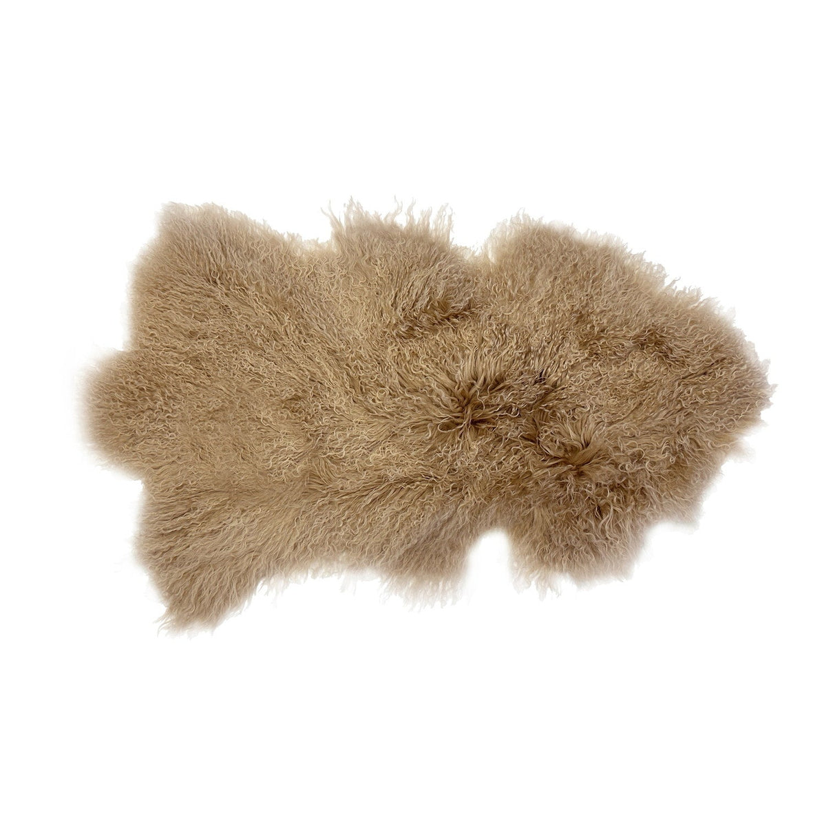Tibetan Long Wool Sheepskin Single Pelt Cashew #_shape=Rectangle