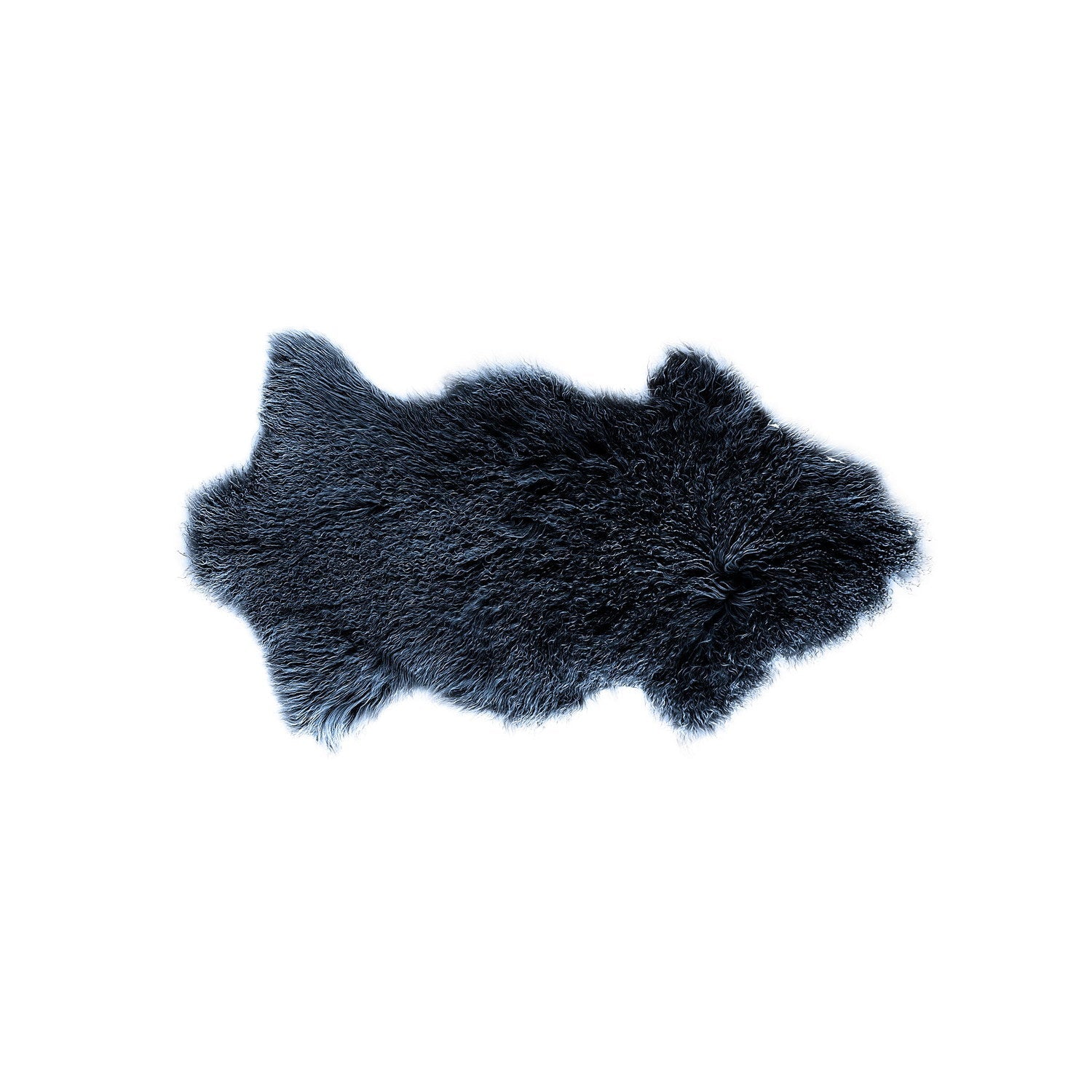 Tibetan Long Wool Sheepskin Single Pelt Navy #_shape=Rectangle