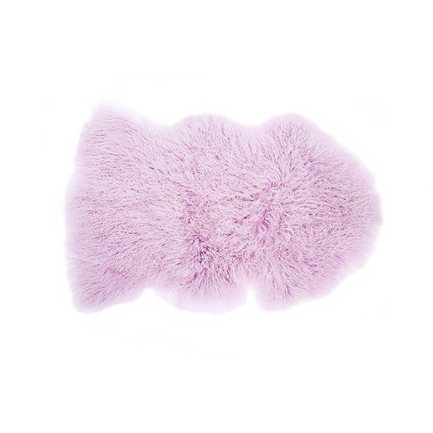 Tibetan Long Wool Sheepskin Single Pelt Powder Purple #_shape=Rectangle