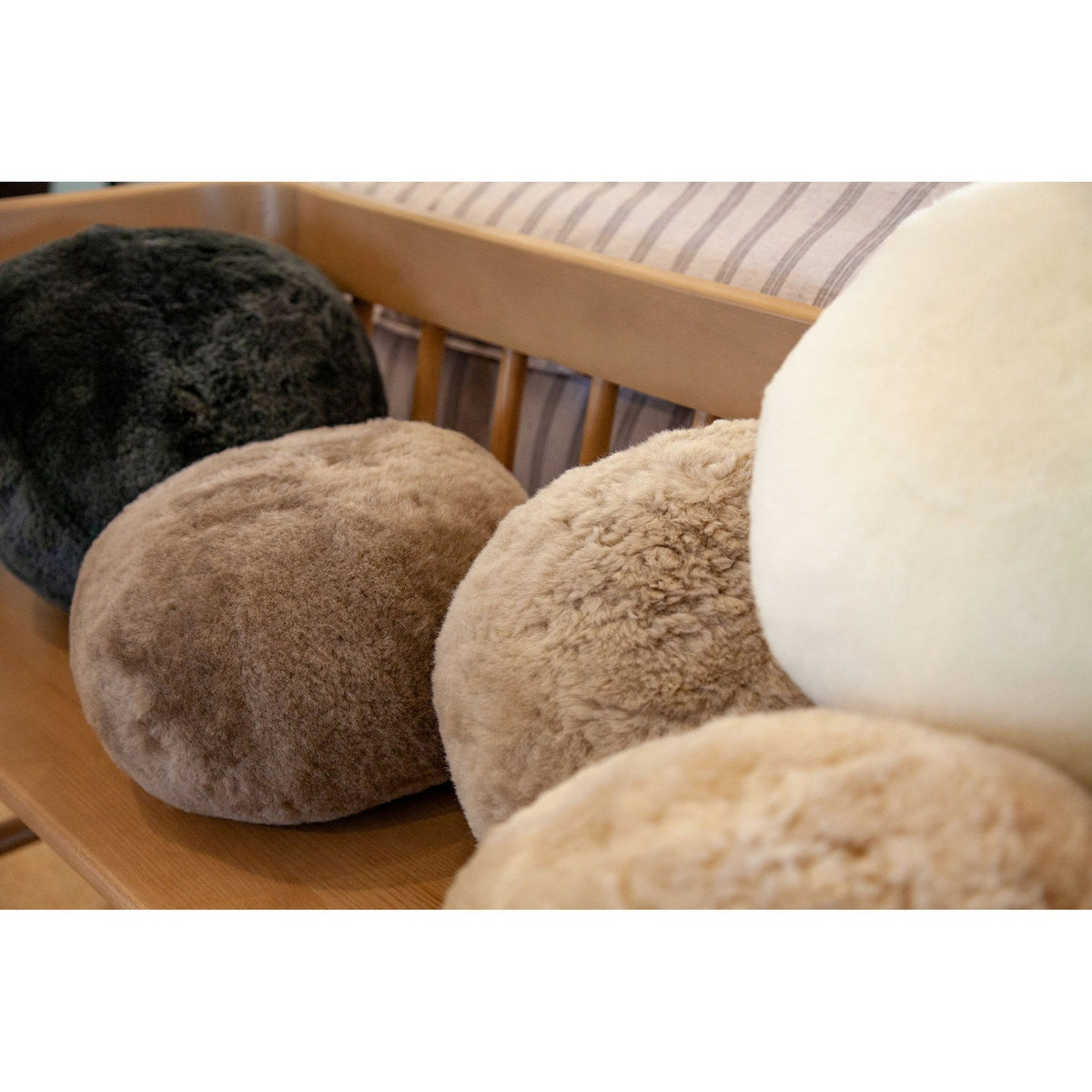 Short Wool Sheepskin Cushion Butterscotch 2