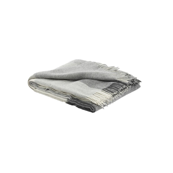 Recycled Wool And Alpaca Faroe Plaid Throw Grey #_shape=Rectangle