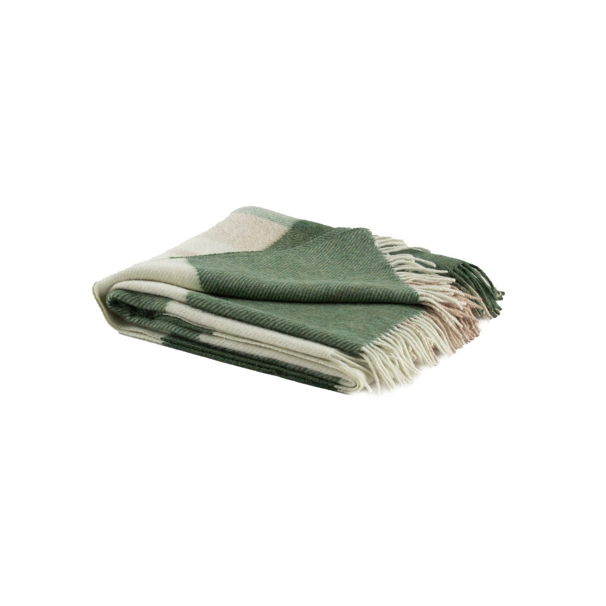 Recycled Wool And Alpaca Tofrir And Throw Green #_shape=Rectangle