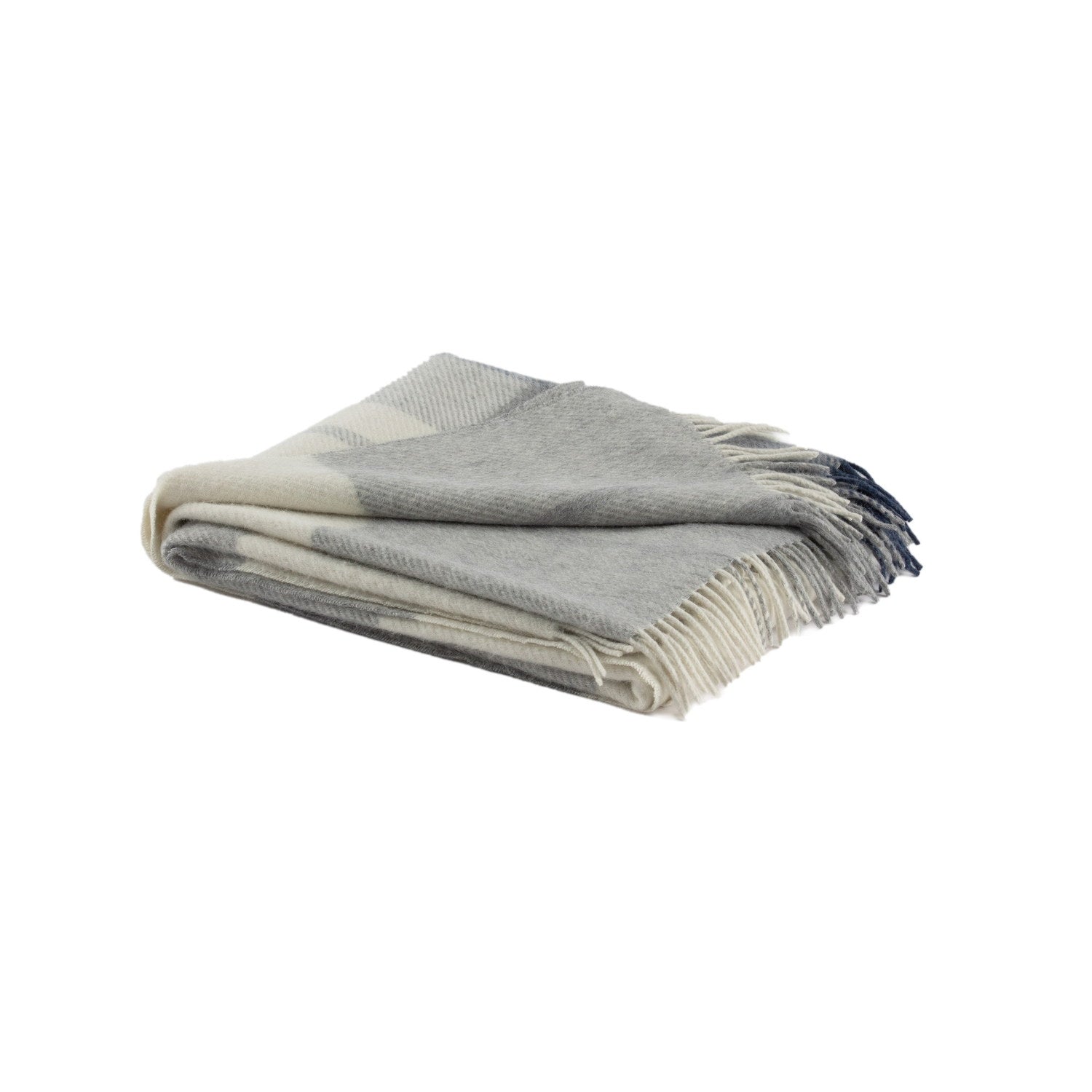 Recycled Wool And Alpaca Tofrir And Throw Blue #_shape=Rectangle