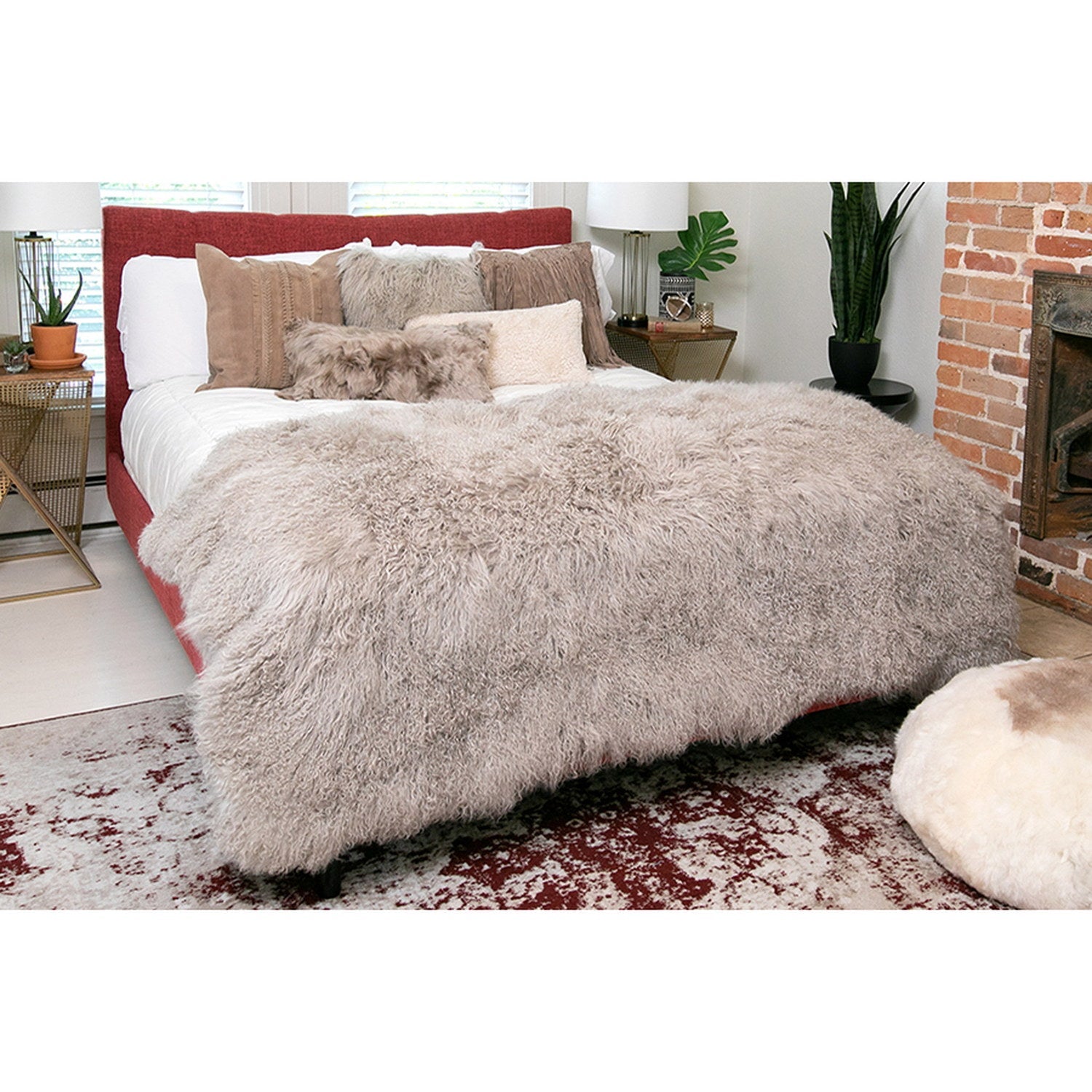 Throw LW Tibetan Tibetan Lambskin Birch 4