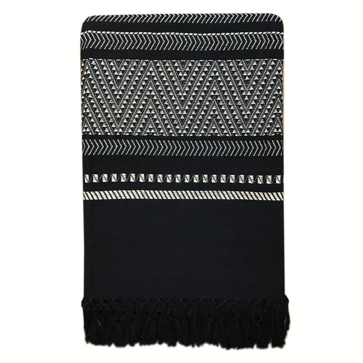 Cotton Arapahoe Throw 53x87" Black #_shape=Rectangle