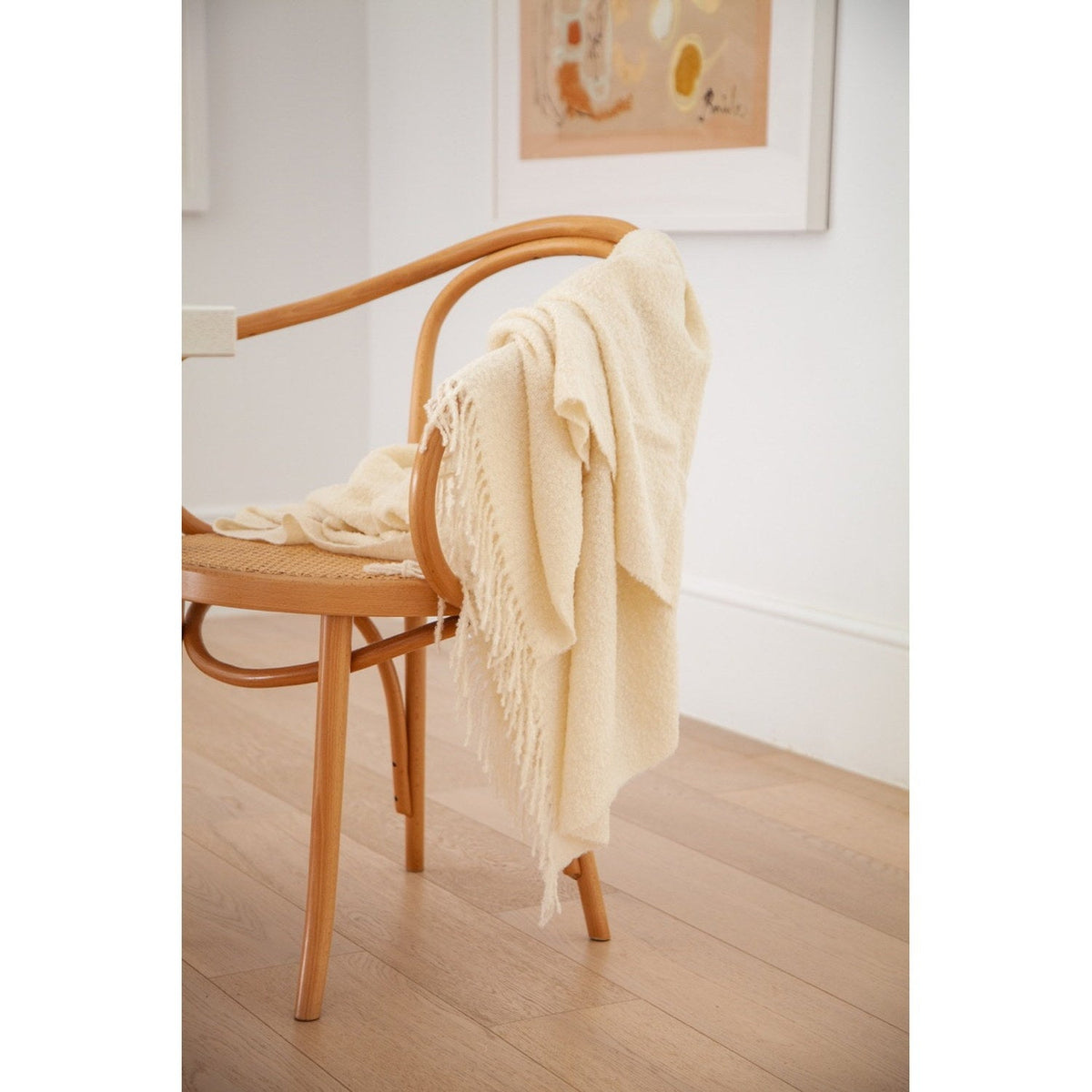 Baby Alpaca Throw Boucle Ivory 3