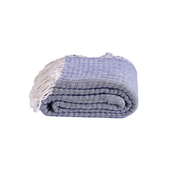 Briar Artisinal Handwoven Throw Dark Blue #_shape=Rectangle
