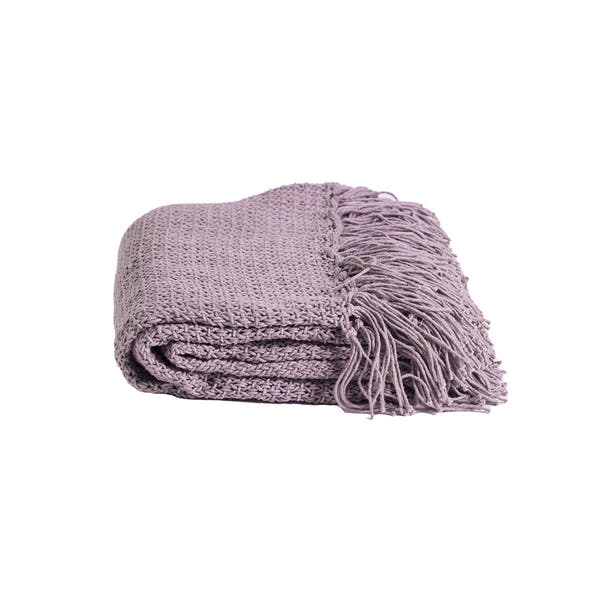 Muscari Artisinal Handwoven Throw Lavendar Grey #_shape=Rectangle