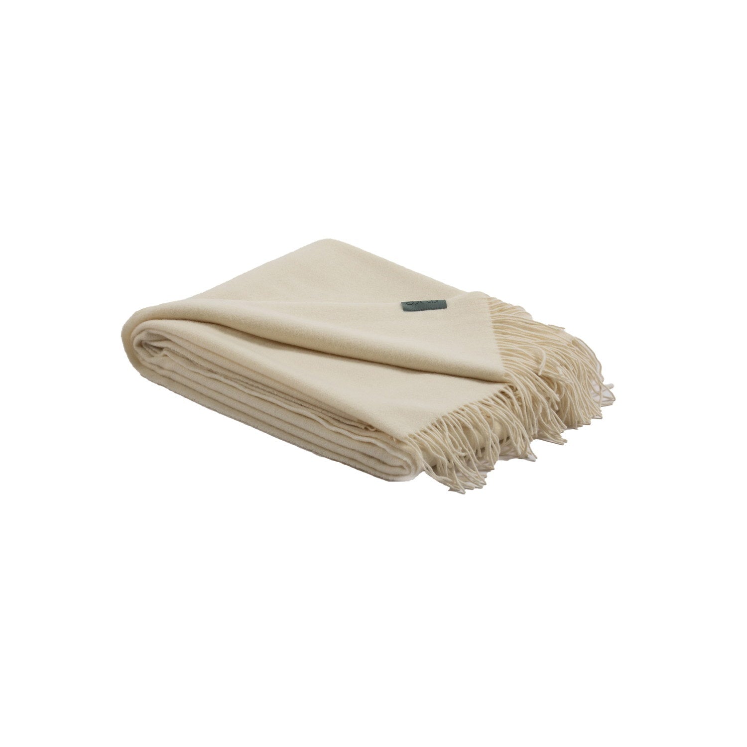 55x79" Milan Wool/cashmere Throw Winter White #_shape=Rectangle