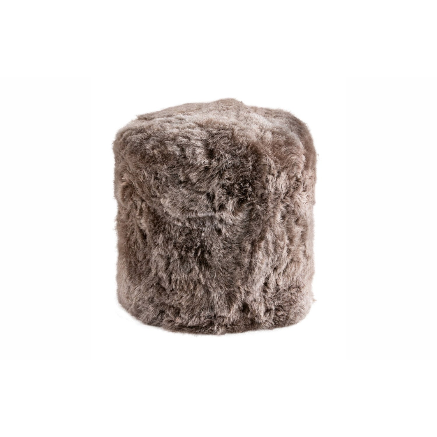 Icelandic Shearling Tuffet Taupe #_shape=Rectangle