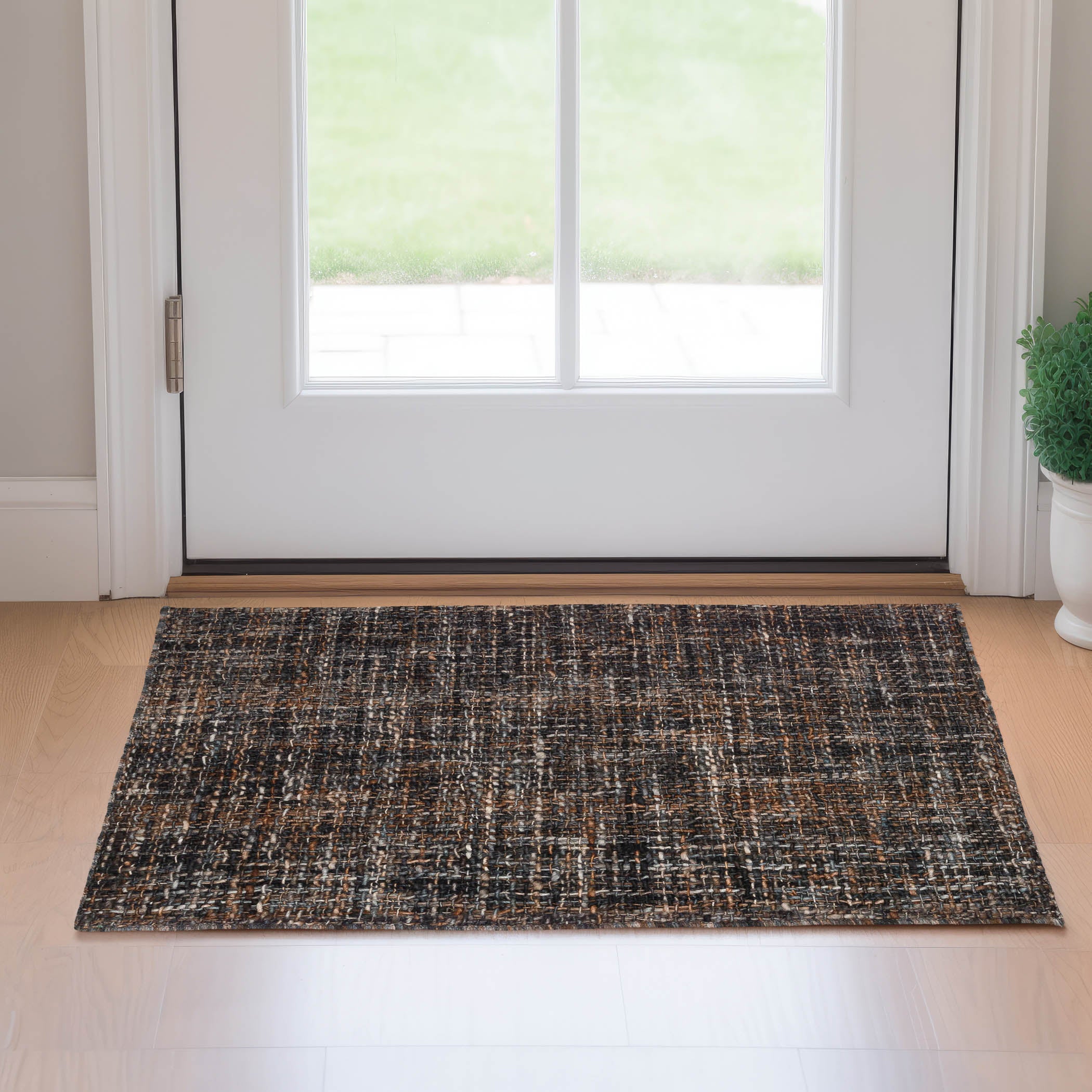 Casual AZ1 Black Wool Rug 2' x 3' #shape_Rectangle
