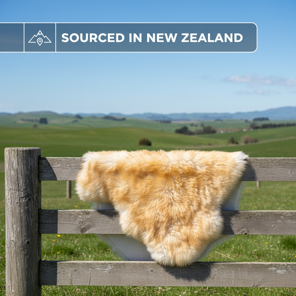 Natural Brown Tips Sheepskin Rug Shearling Fur Pelt - Ethically Sourced - Oeko Tex Certified