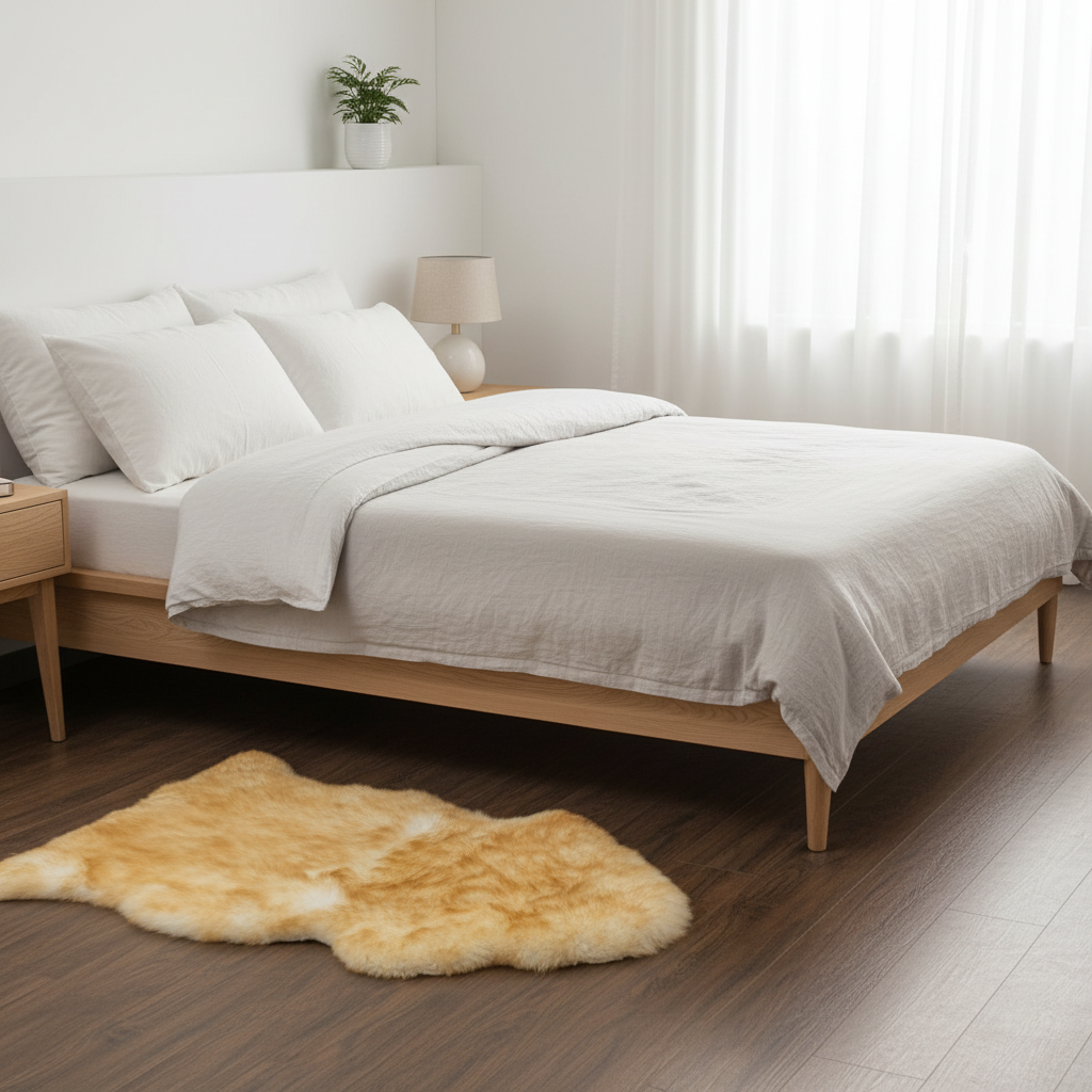 Natural Brown Tips Sheepskin Rug Shearling Fur Pelt - Ethically Sourced - Oeko Tex Certified