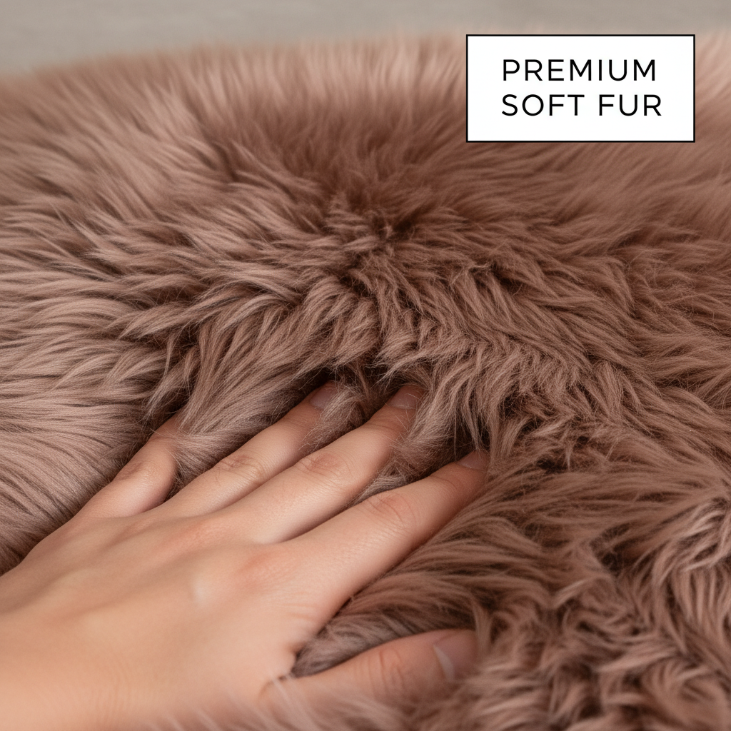 Natural Paco Tan Sheepskin Rug Shearling Fur Pelt - Ethically Sourced - Oeko Tex Certified