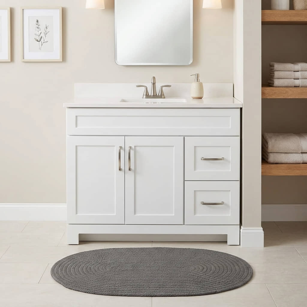 Gray Braided Rug - Reversible Solid Constrution - Indoor Outdoor