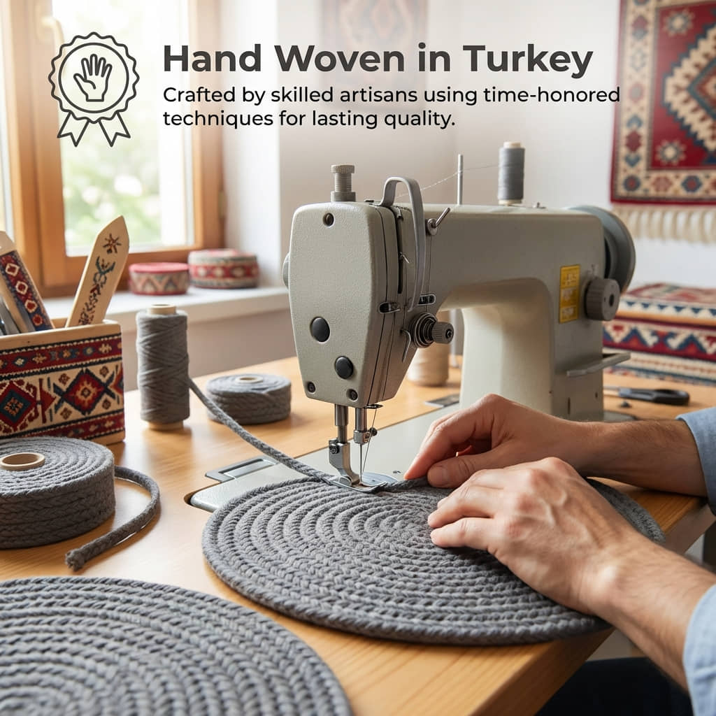 Gray Braided Rug - Reversible Solid Constrution - Indoor Outdoor