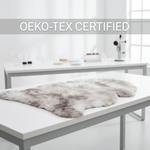 Natural Wolf Tips Sheepskin Rug Shearling Fur Pelt - Ethically Sourced - Oeko Tex Certified
