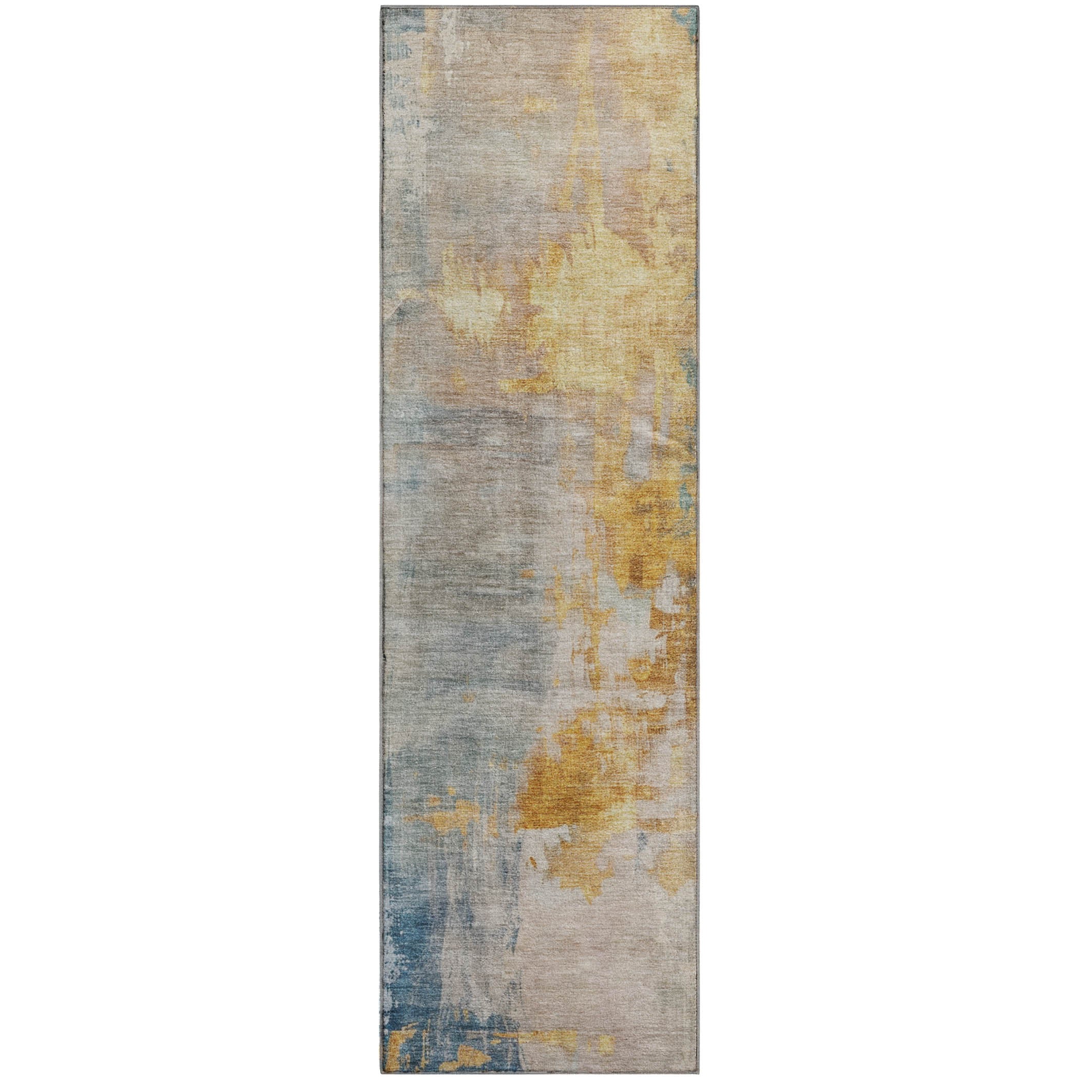 Luxury Washable Indoor/Outdoor Transitional BC4 Linen Ivory Rug 2'3" x 7'6" #shape_Runner