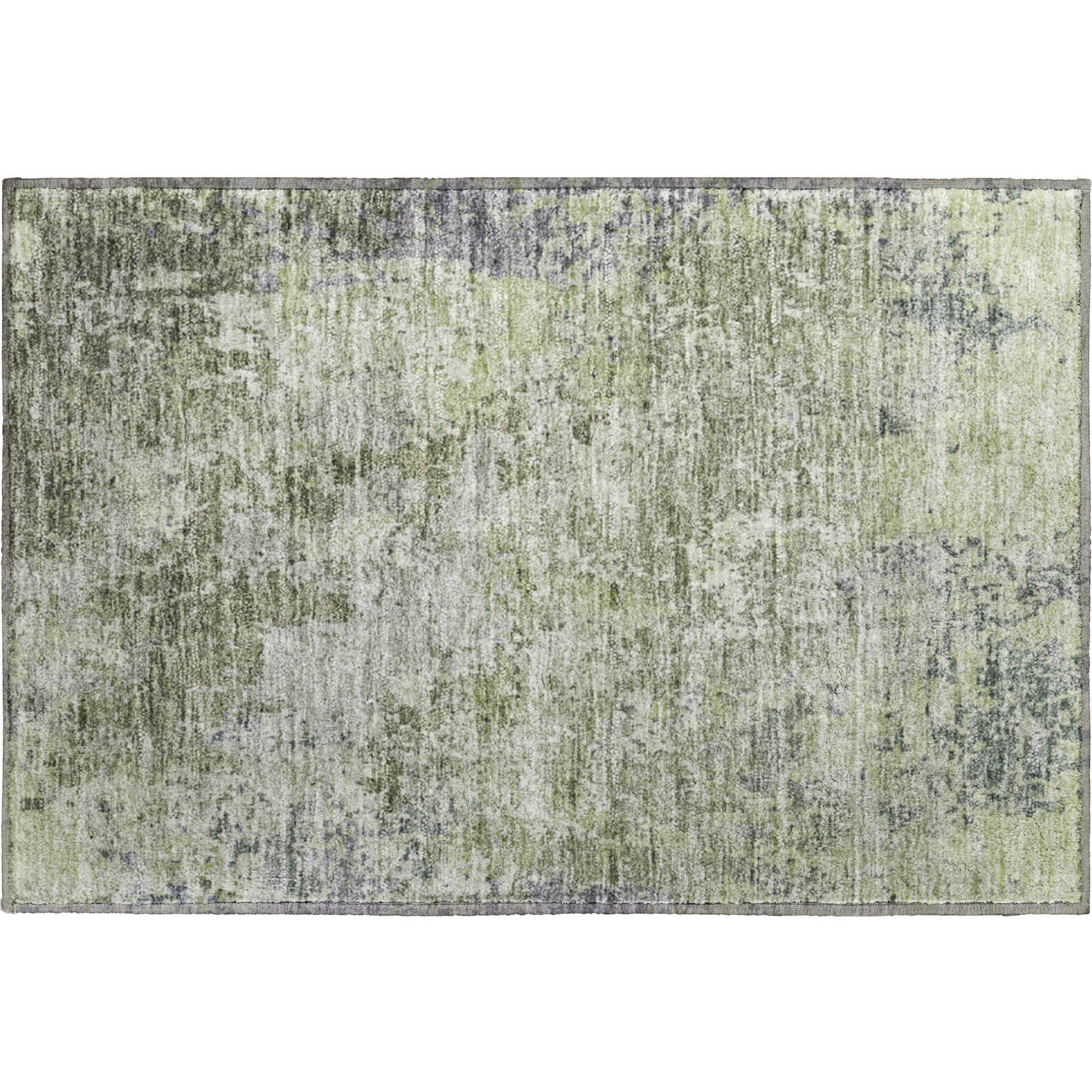 Luxury Washable Indoor/Outdoor Transitional BC6 Green Rug 1'8" x 2'6" #shape_Rectangle