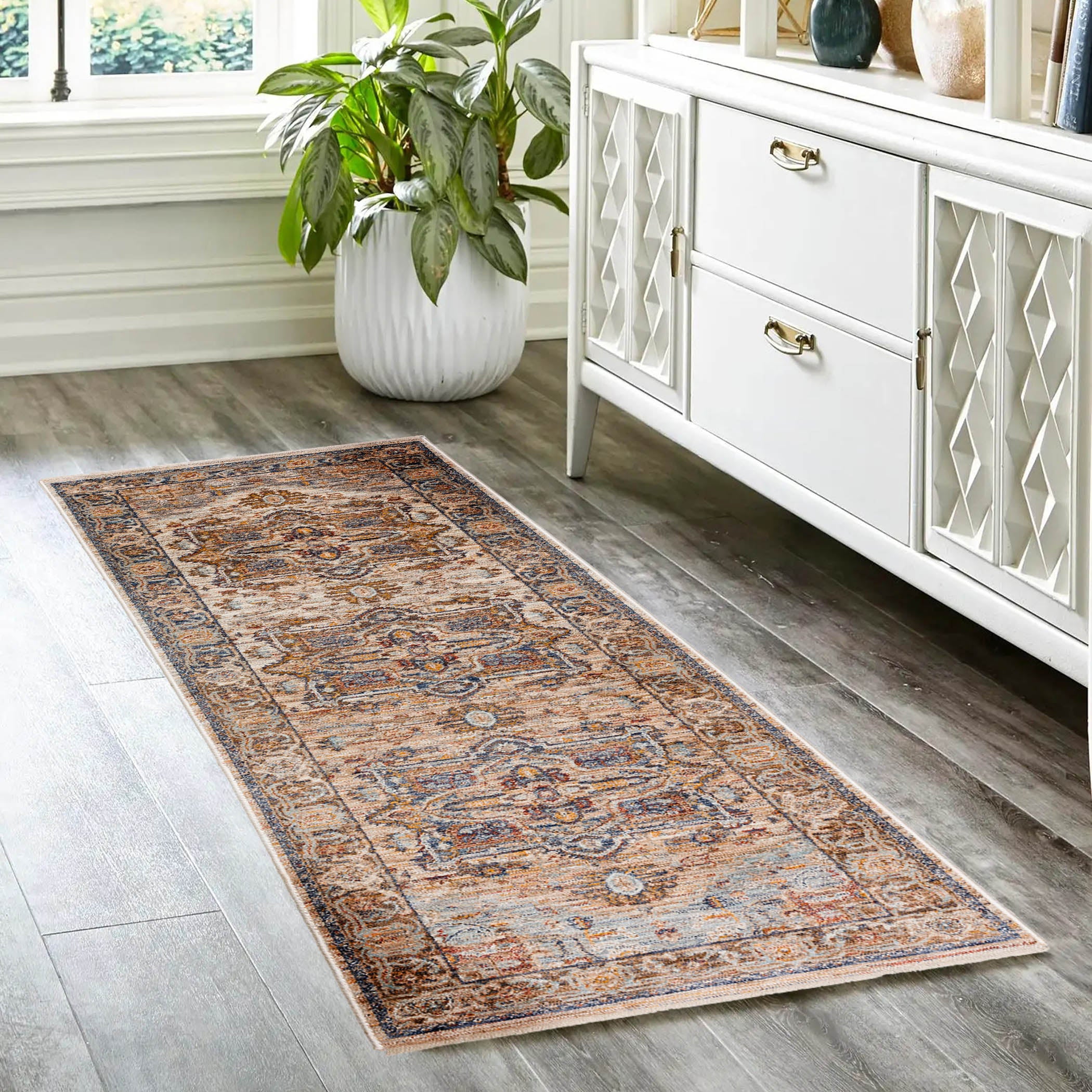 Traditional BE2 Riverview Blue Rug 2'3" x 7'10" #shape_Runner