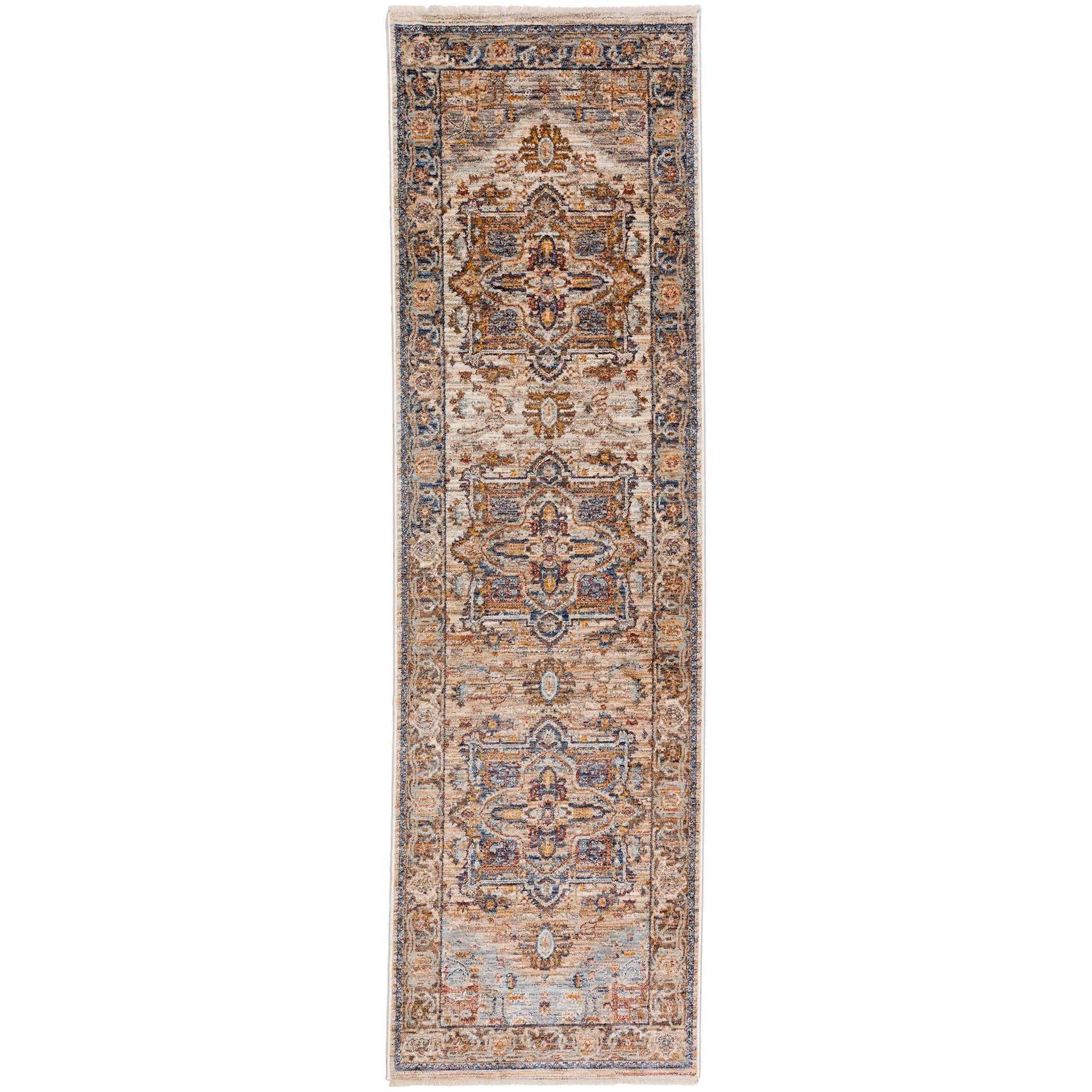 Traditional BE2 Riverview Blue Rug 2'3" x 7'10" #shape_Runner