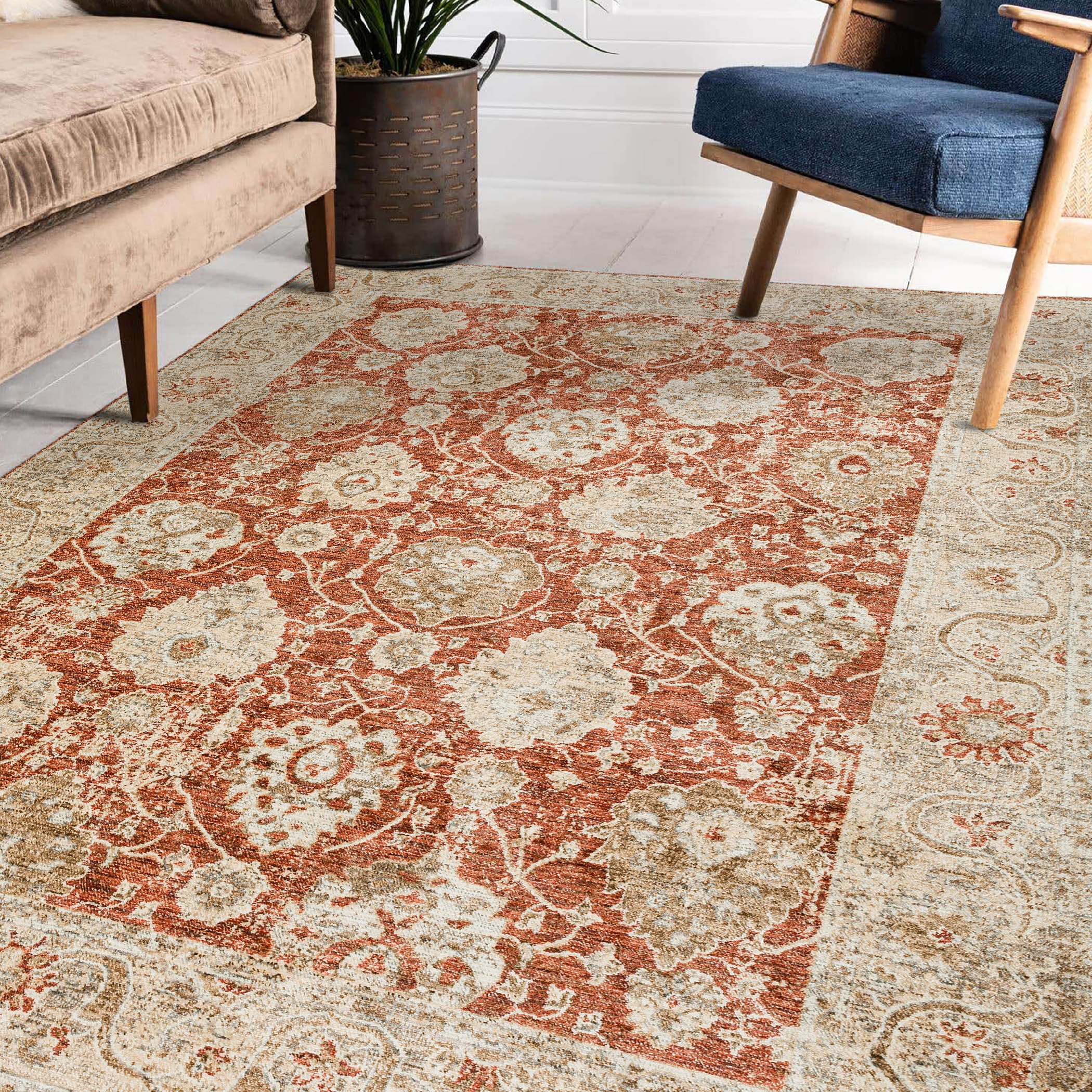 Traditional BE6 Paprika Red Rug 1'8" x 2'6" #shape_Rectangle