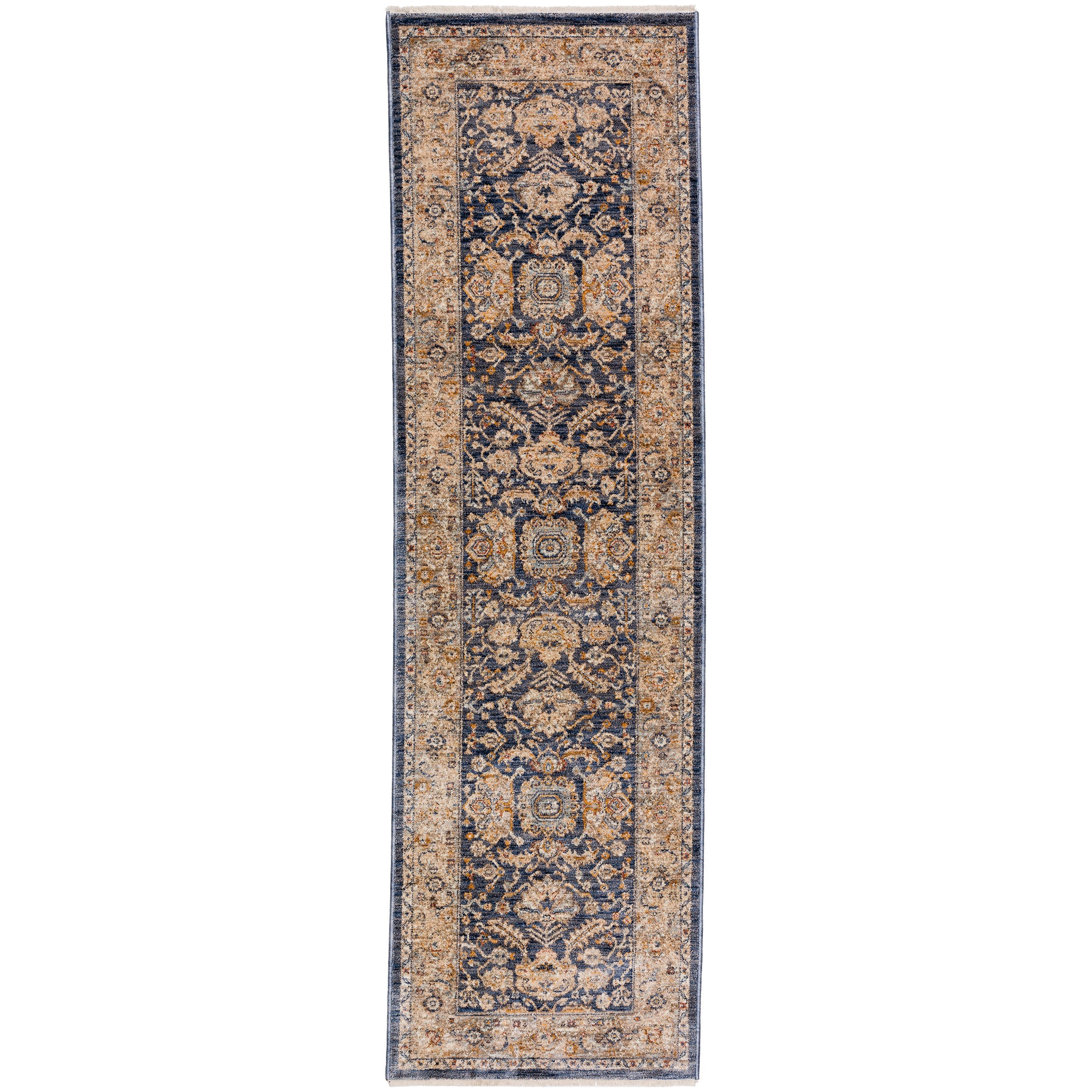 Traditional BE8 Navy Blue Rug 2'3" x 7'10" #shape_Runner
