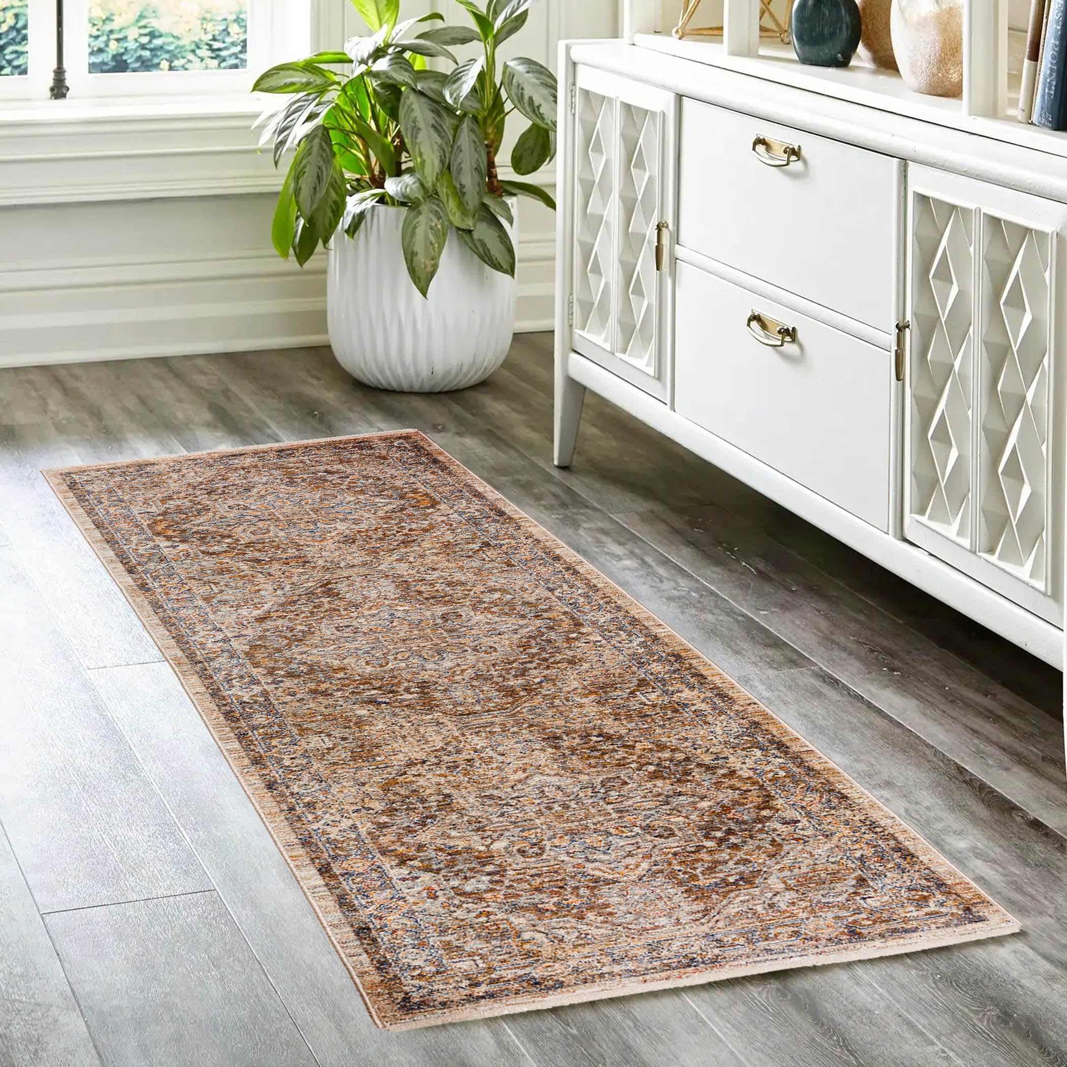 Traditional BE9 Mocha Brown Rug 2'3" x 7'10" #shape_Runner