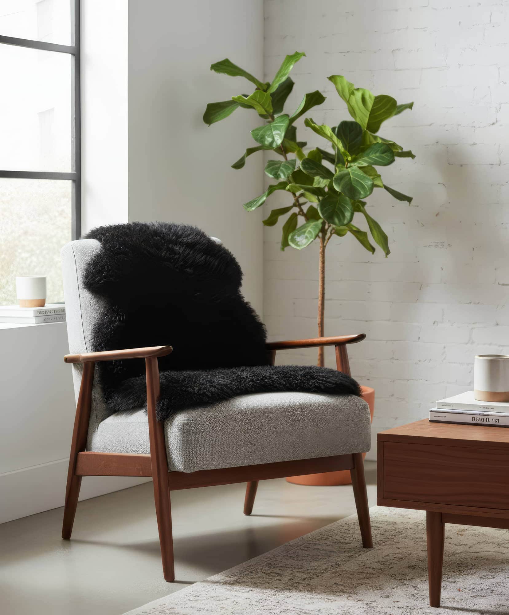 black sheepskin rug sheep skin fur carpet #size_2' x 3'