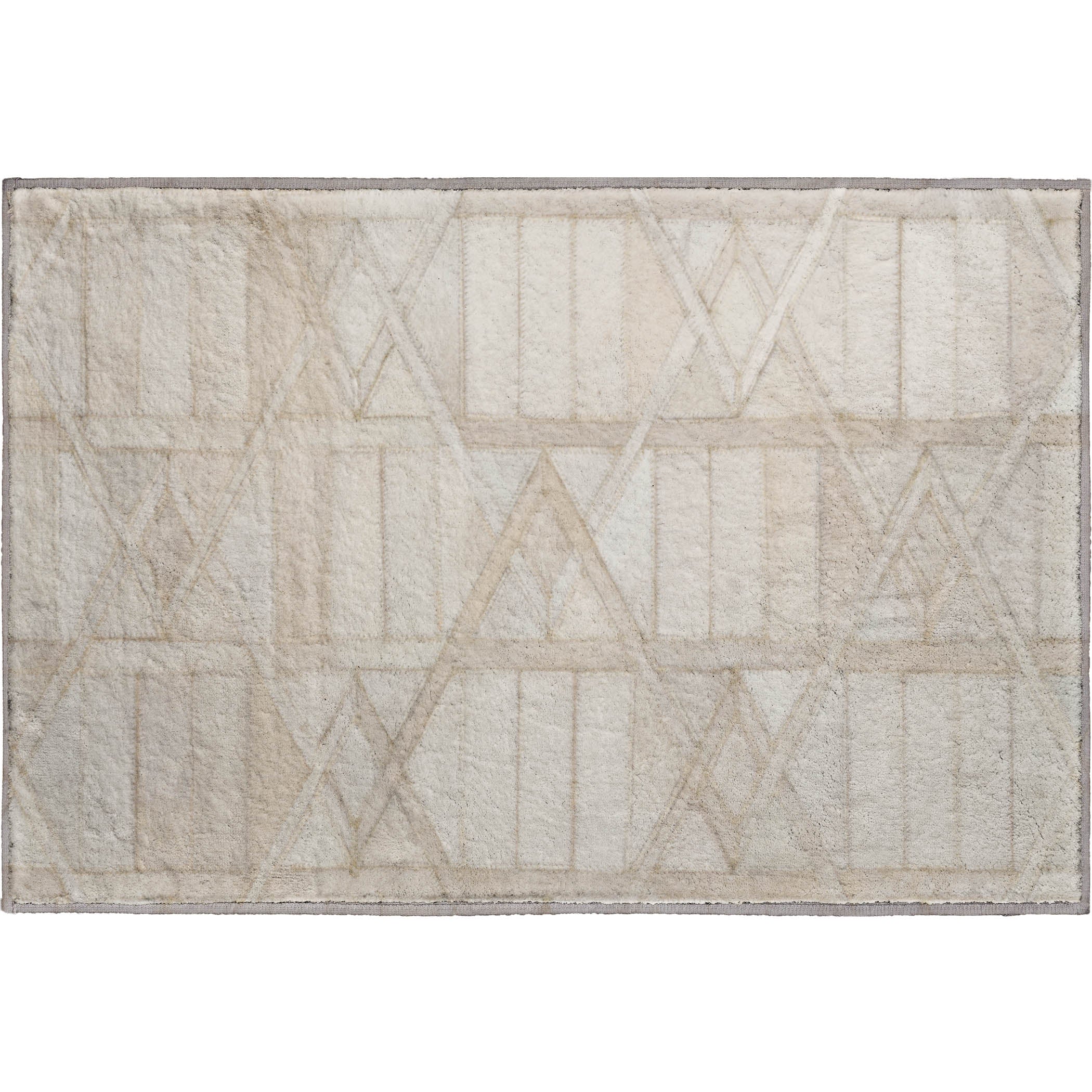 Luxury Washable Indoor/Outdoor Lodge BM4 Linen Ivory Rug 1'8" x 2'6" #shape_Rectangle