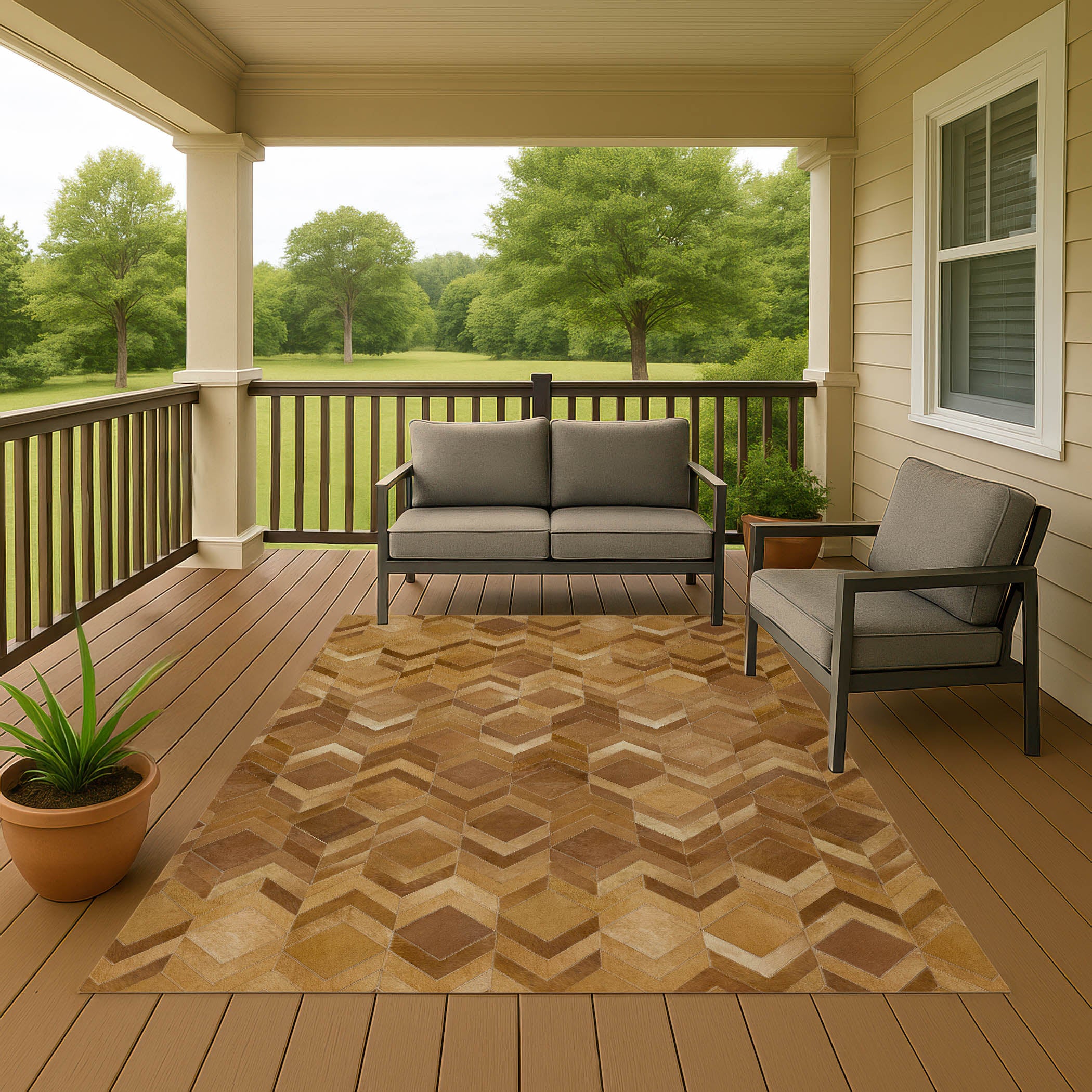 Luxury Washable Indoor/Outdoor Lodge BM5 Rust Orange Rug 2'6" x 3'10" #shape_Rectangle