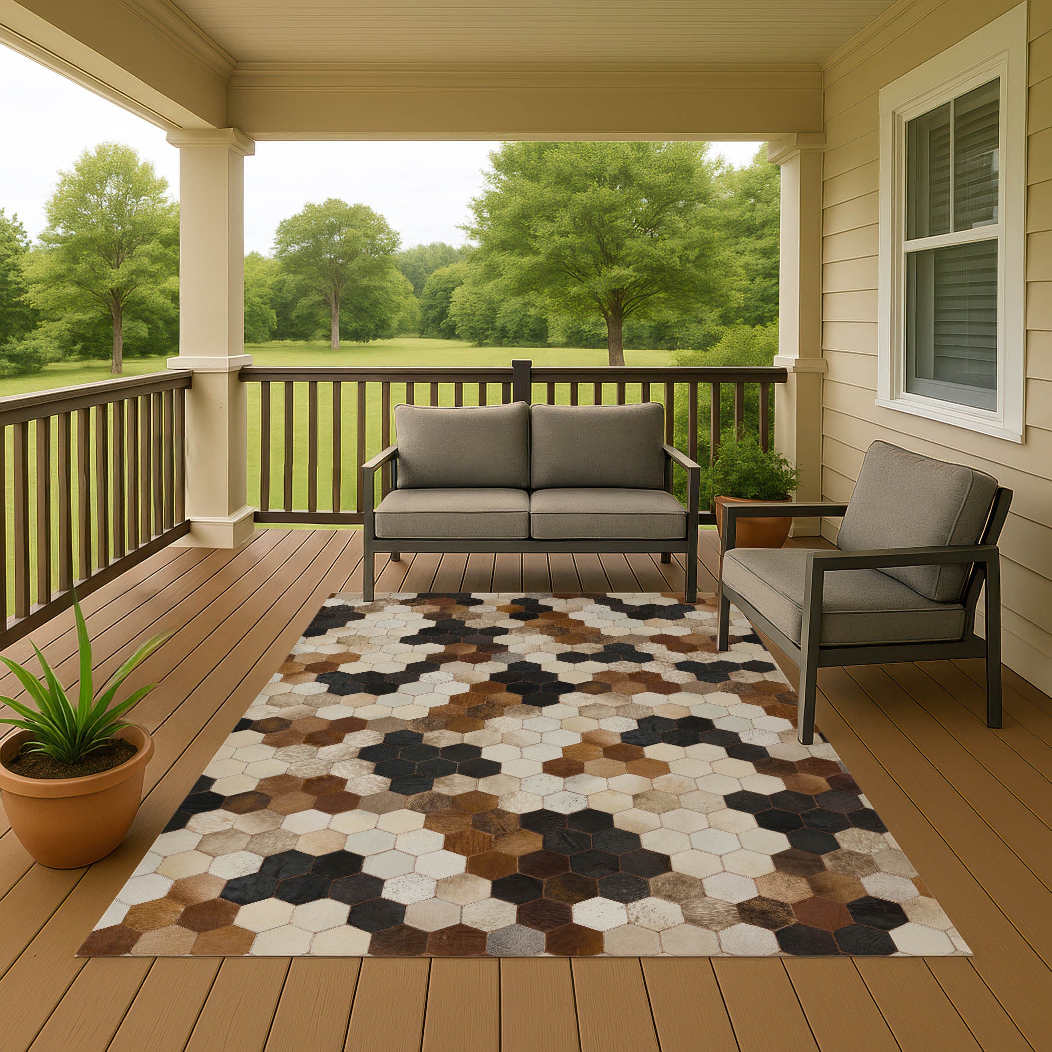 Luxury Washable Indoor/Outdoor Lodge BM9 Dune Ivory Rug 2'6" x 3'10" #shape_Rectangle