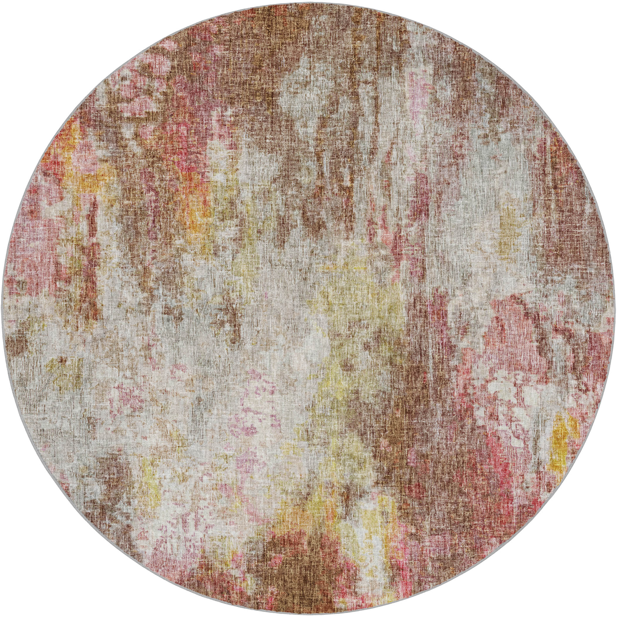 Luxury Washable Casual BO10 Blush Pink Rug 8' x 8' #shape_Round
