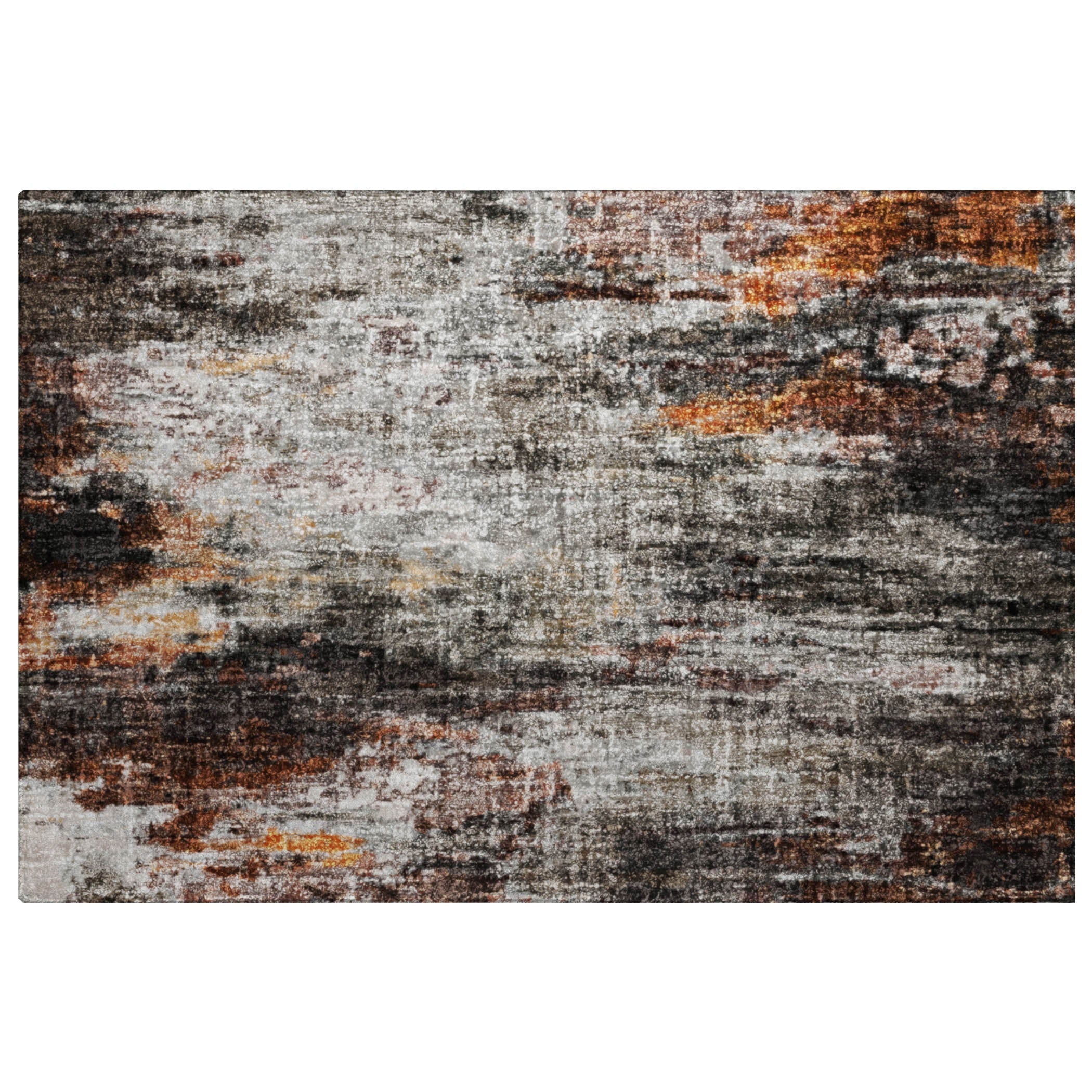 Luxury Washable Casual BO10 Gray Rug 1'8" x 2'6" #shape_Rectangle